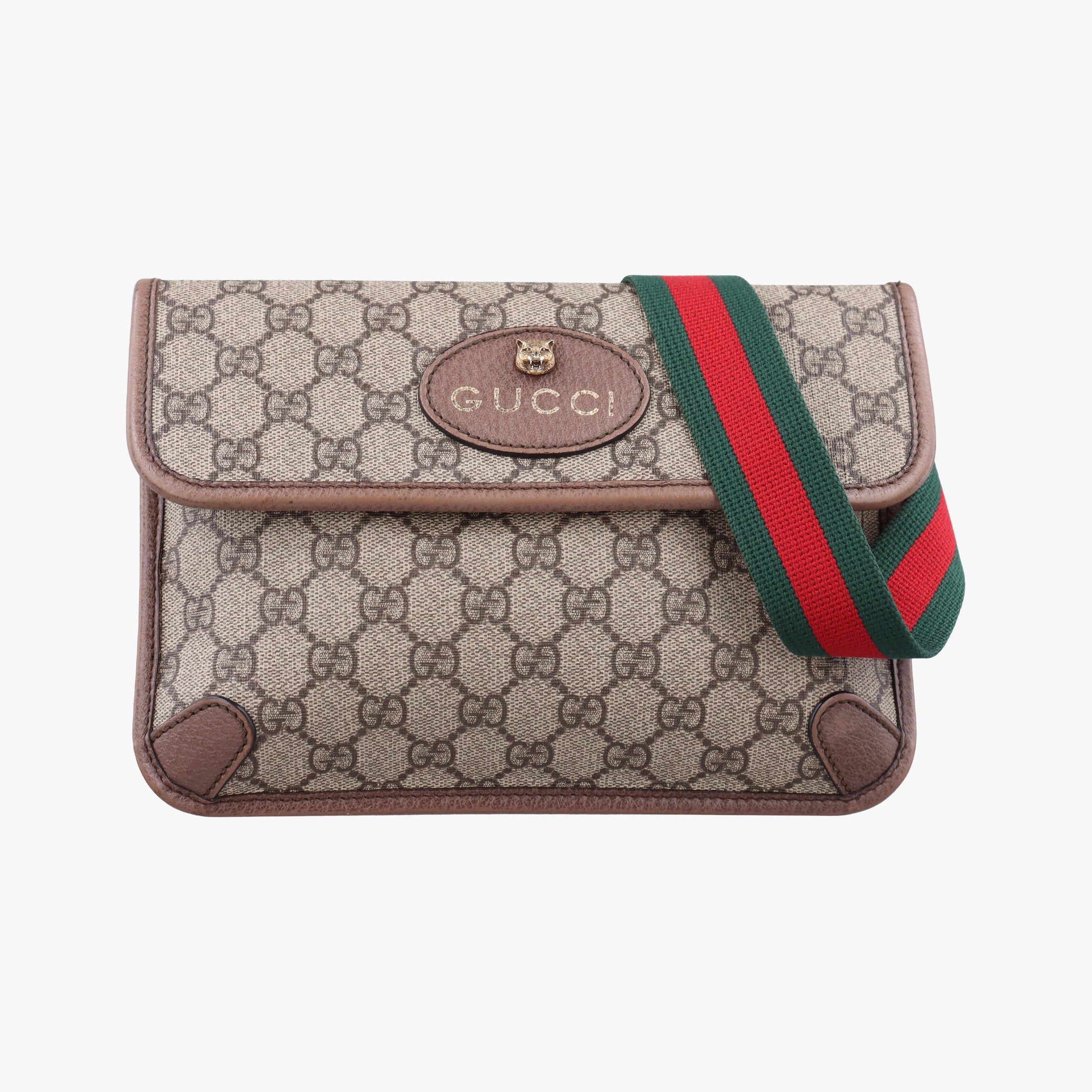 Vintage Gucci NEO VINTAGE GG Supreme beige×Brown PVC coated canvas×Leather 493930 bum bag/waist bag | stylenewstar