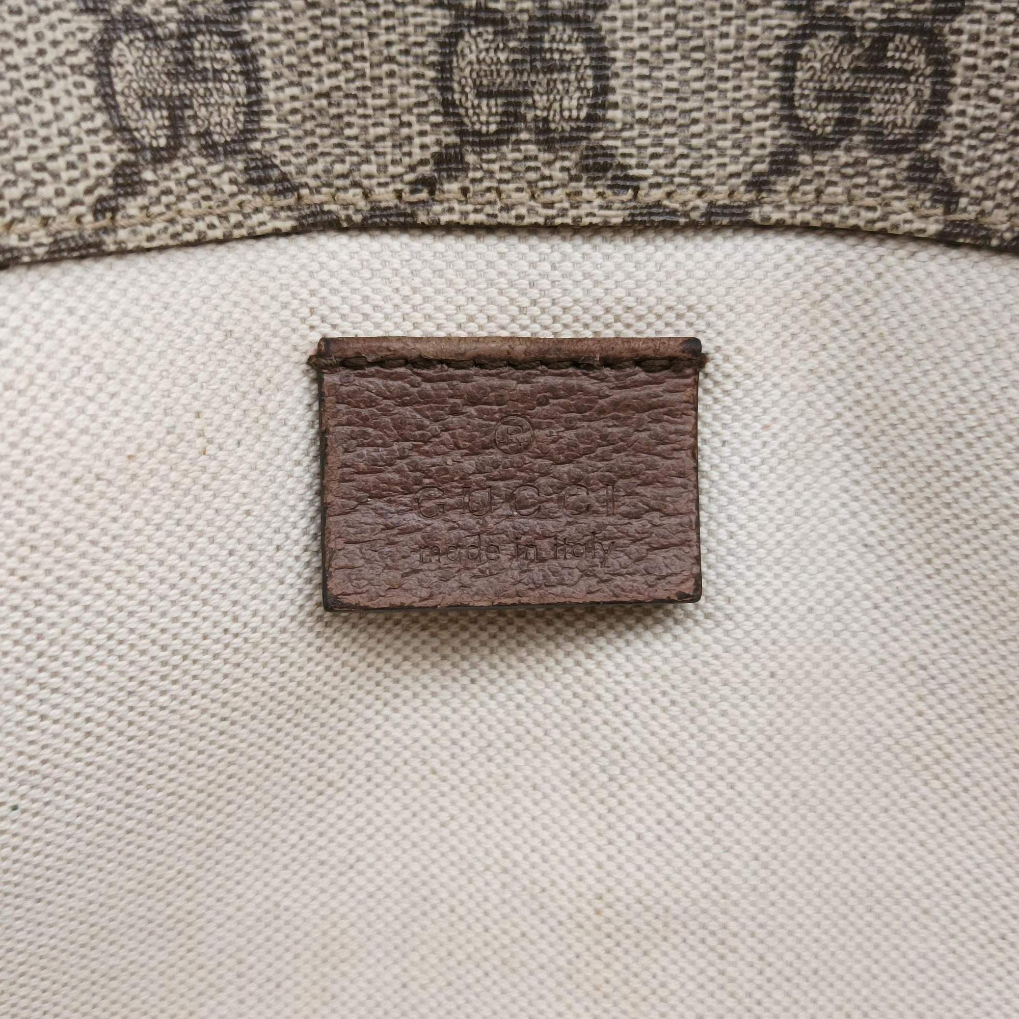 Vintage Gucci NEO VINTAGE GG Supreme beige×Brown PVC coated canvas×Leather 493930 bum bag/waist bag | stylenewstar