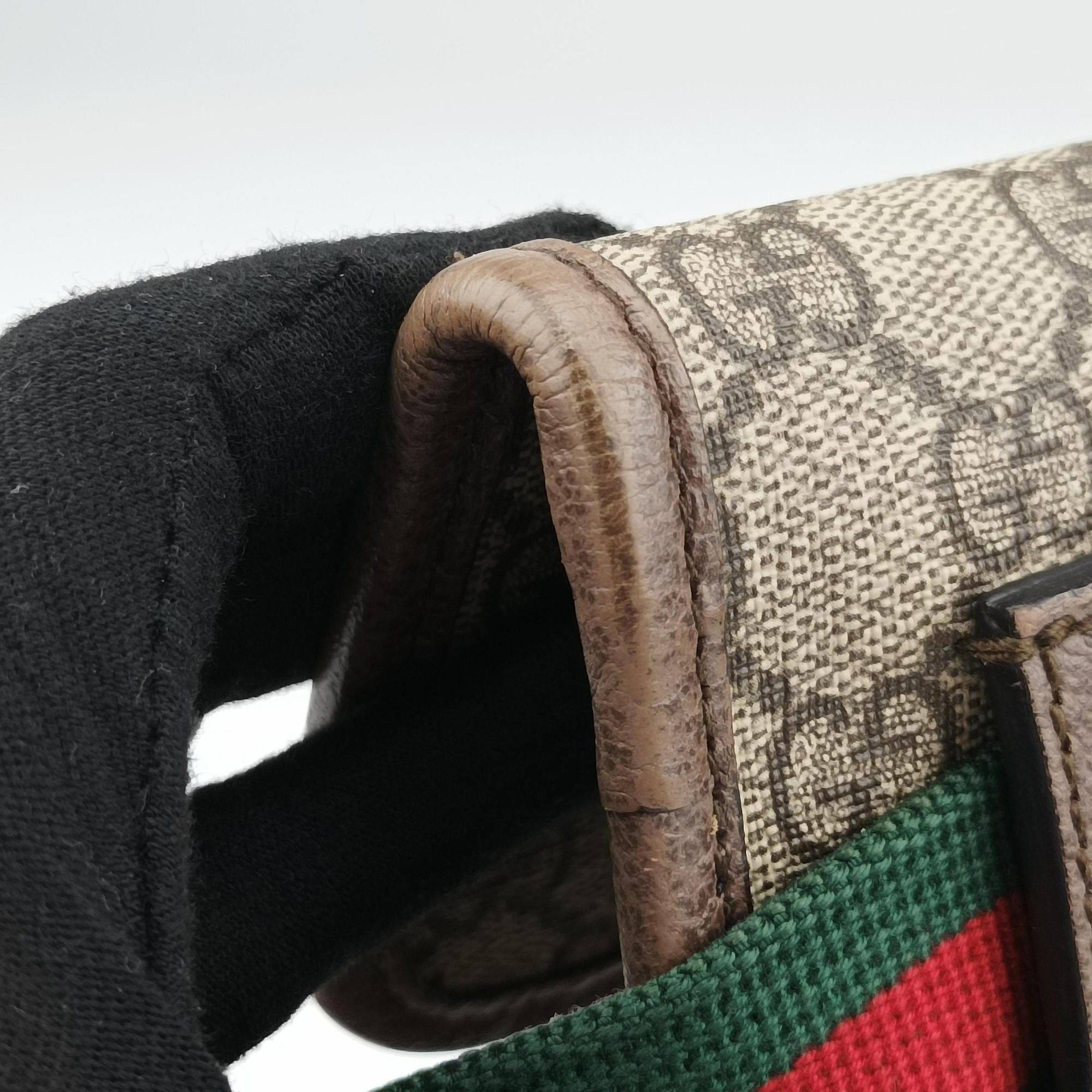 Vintage Gucci NEO VINTAGE GG Supreme beige×Brown PVC coated canvas×Leather 493930 bum bag/waist bag | stylenewstar