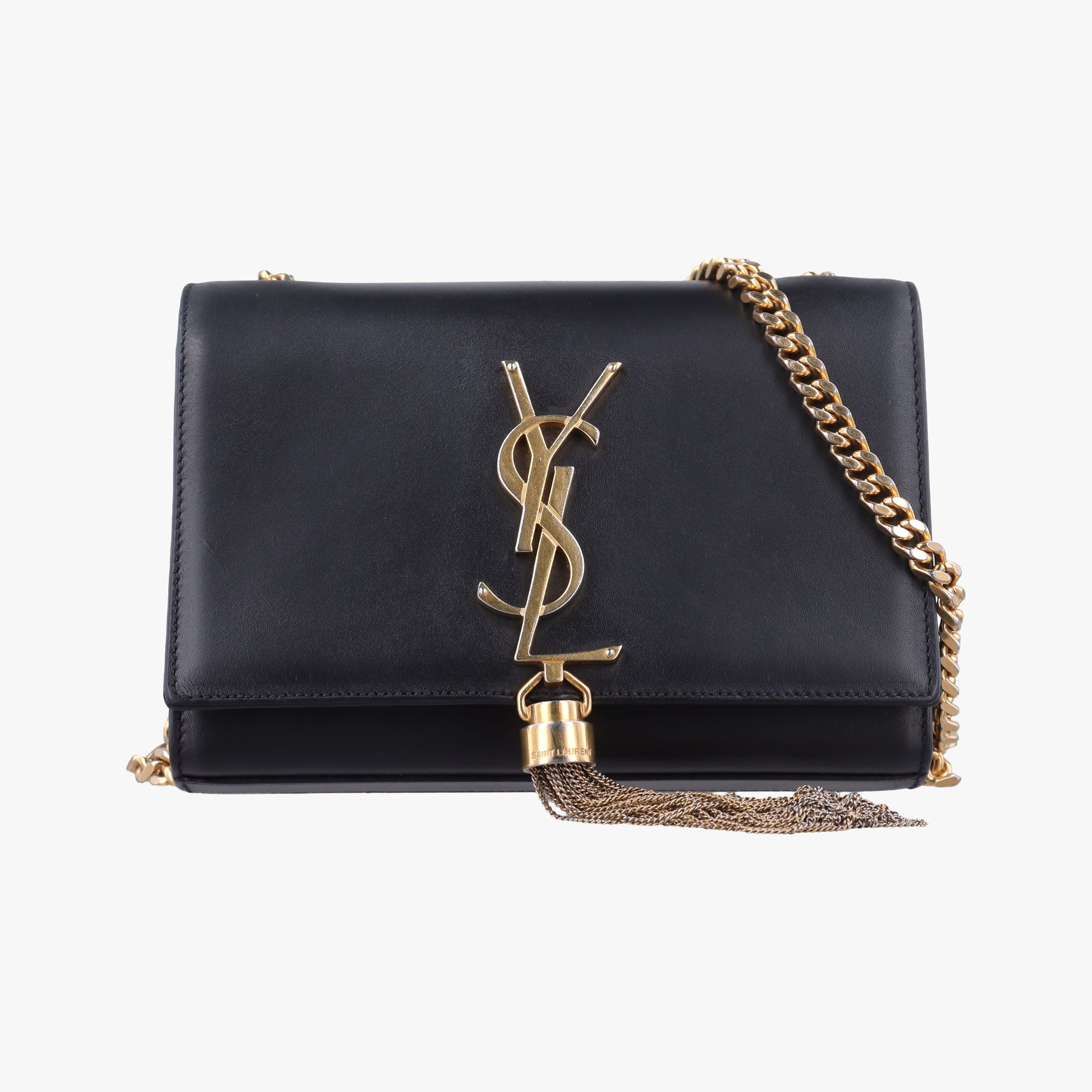 Pre-owned Yves Saint Laurent KATE Black Leather 354120 shoulderbag | stylenewstar