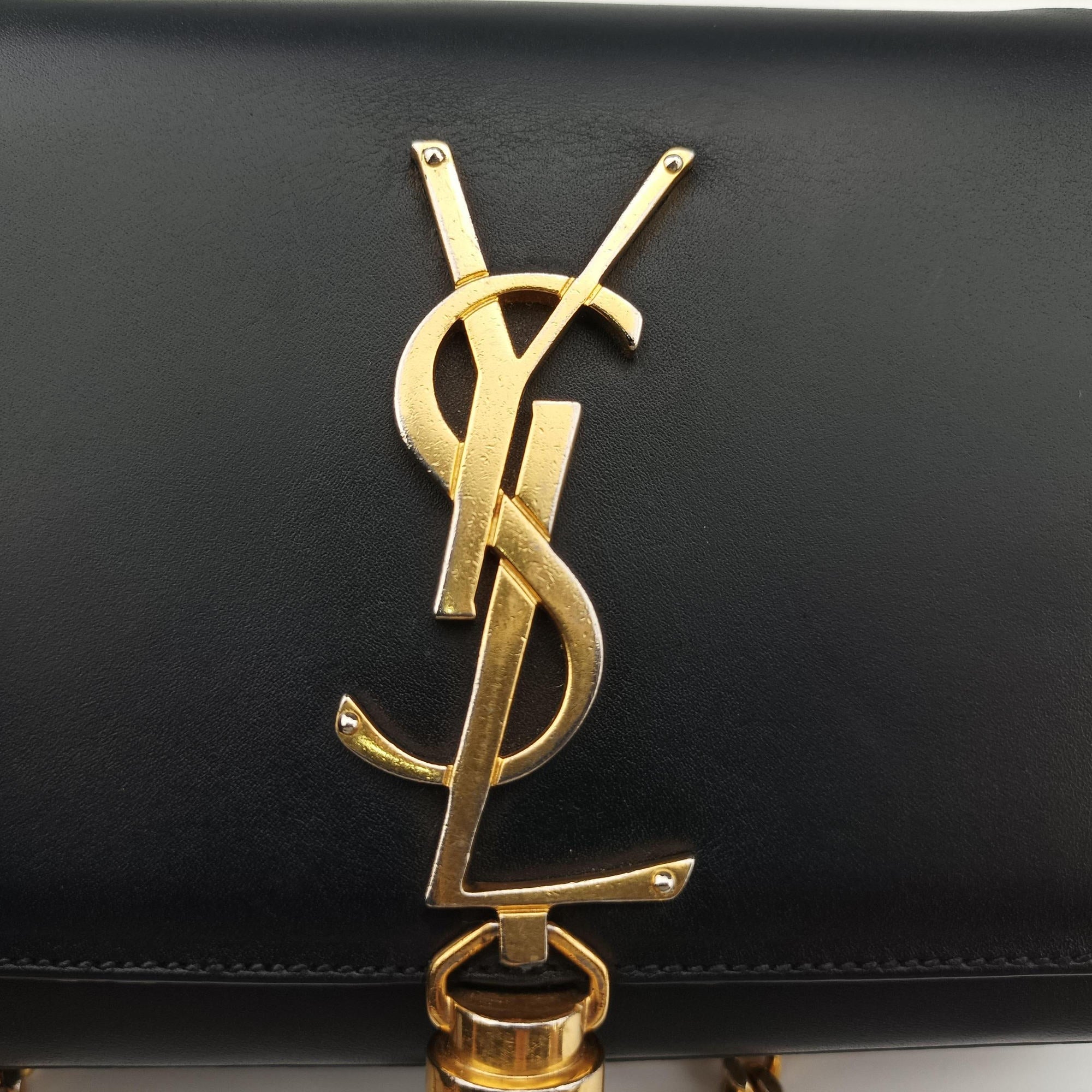 Pre-owned Yves Saint Laurent KATE Black Leather 354120 shoulderbag | stylenewstar