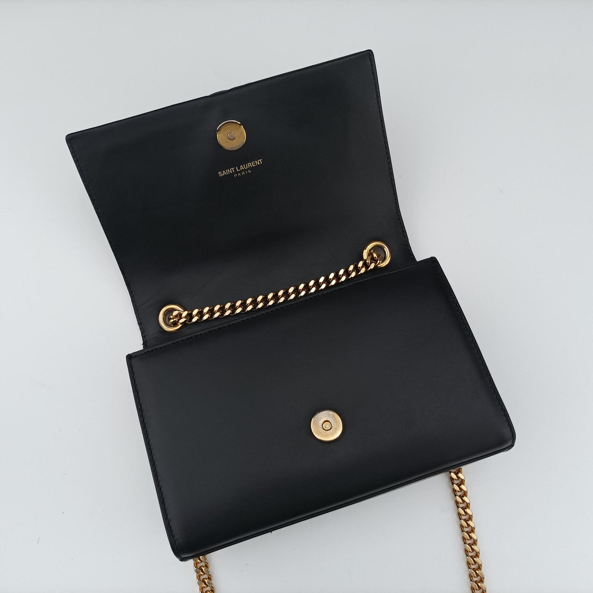 Pre-owned Yves Saint Laurent KATE Black Leather 354120 shoulderbag | stylenewstar