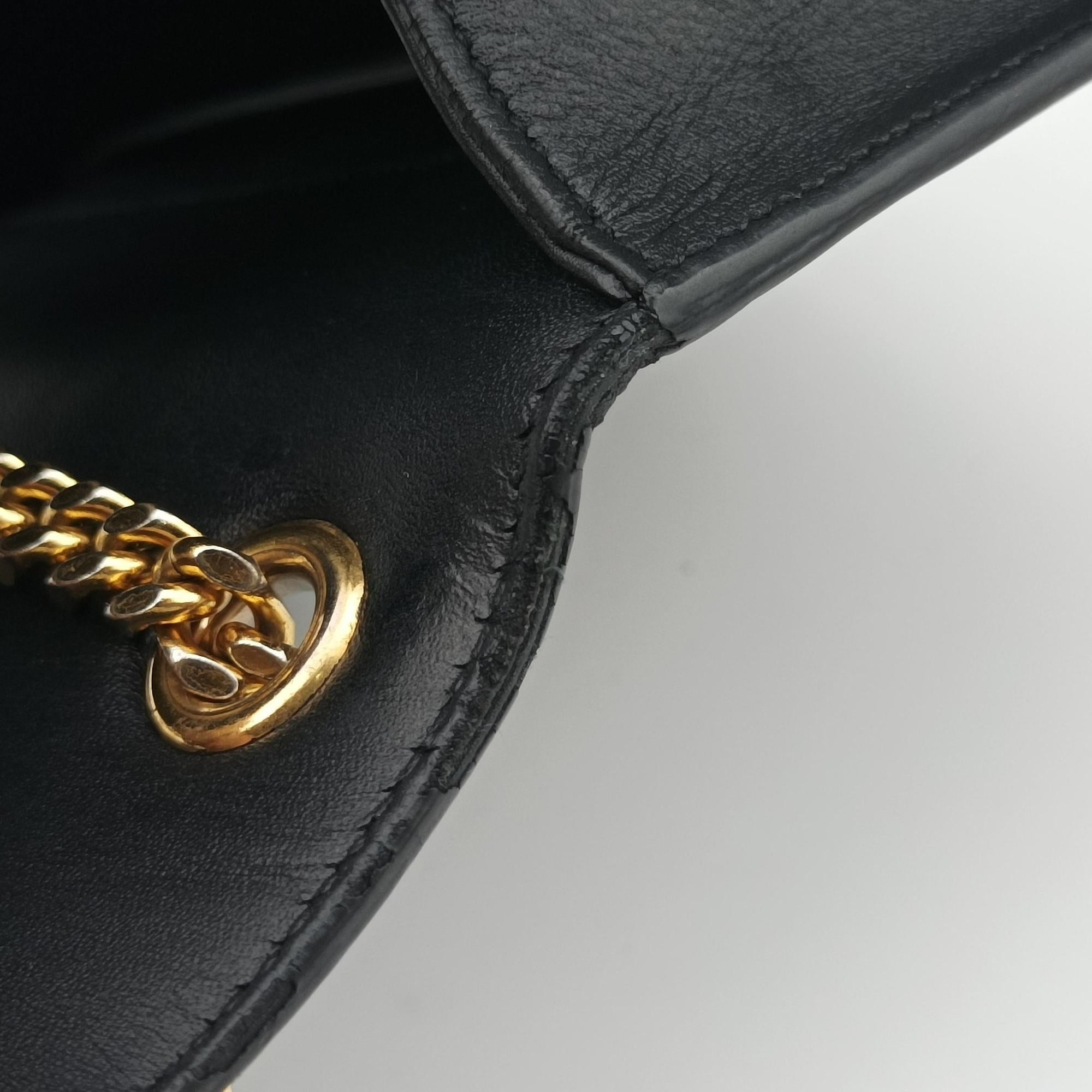 Pre-owned Yves Saint Laurent KATE Black Leather 354120 shoulderbag | stylenewstar