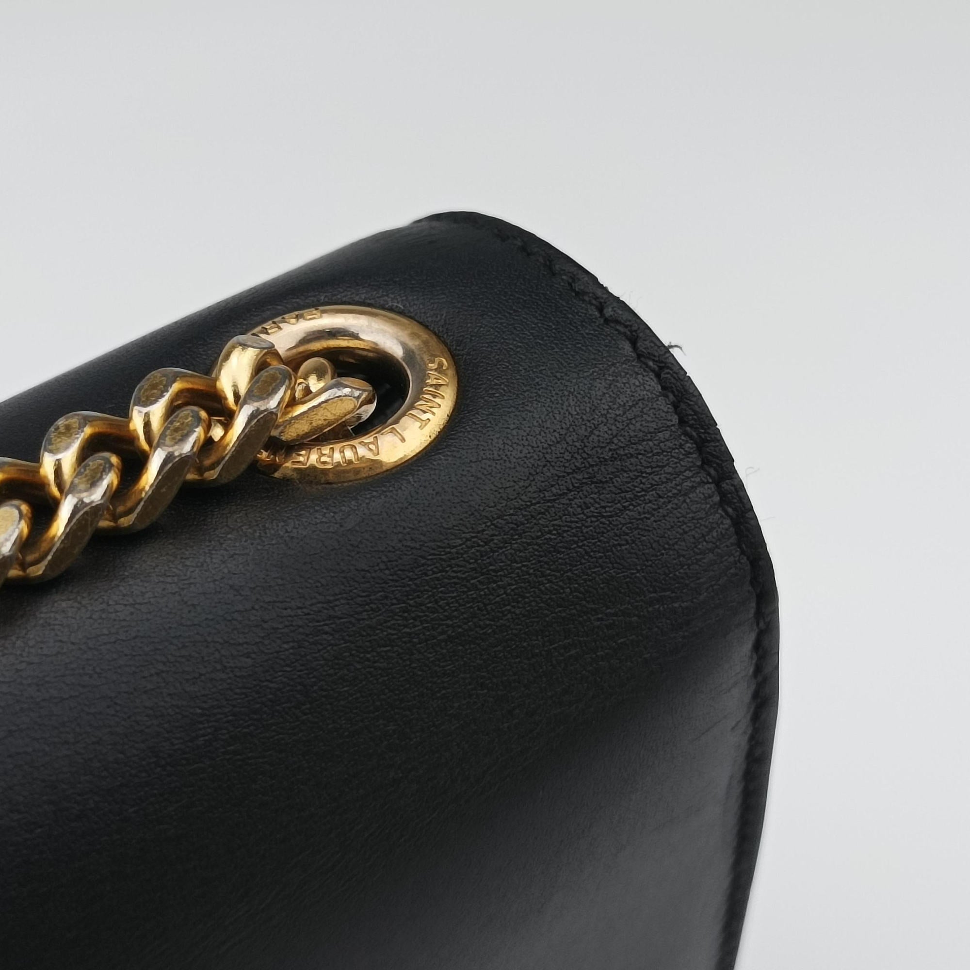 Pre-owned Yves Saint Laurent KATE Black Leather 354120 shoulderbag | stylenewstar