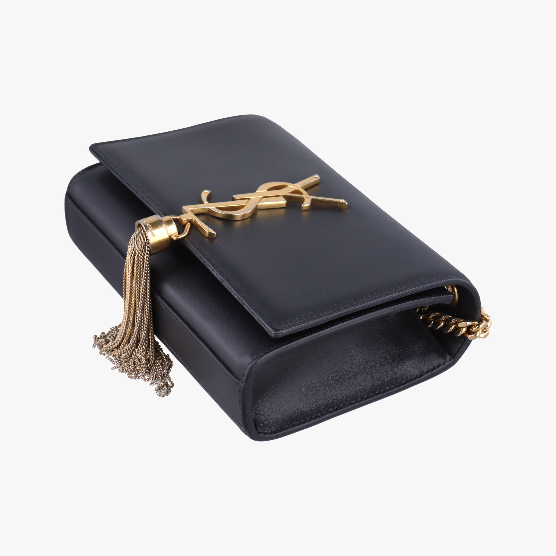 Pre-owned Yves Saint Laurent KATE Black Leather 354120 shoulderbag | stylenewstar