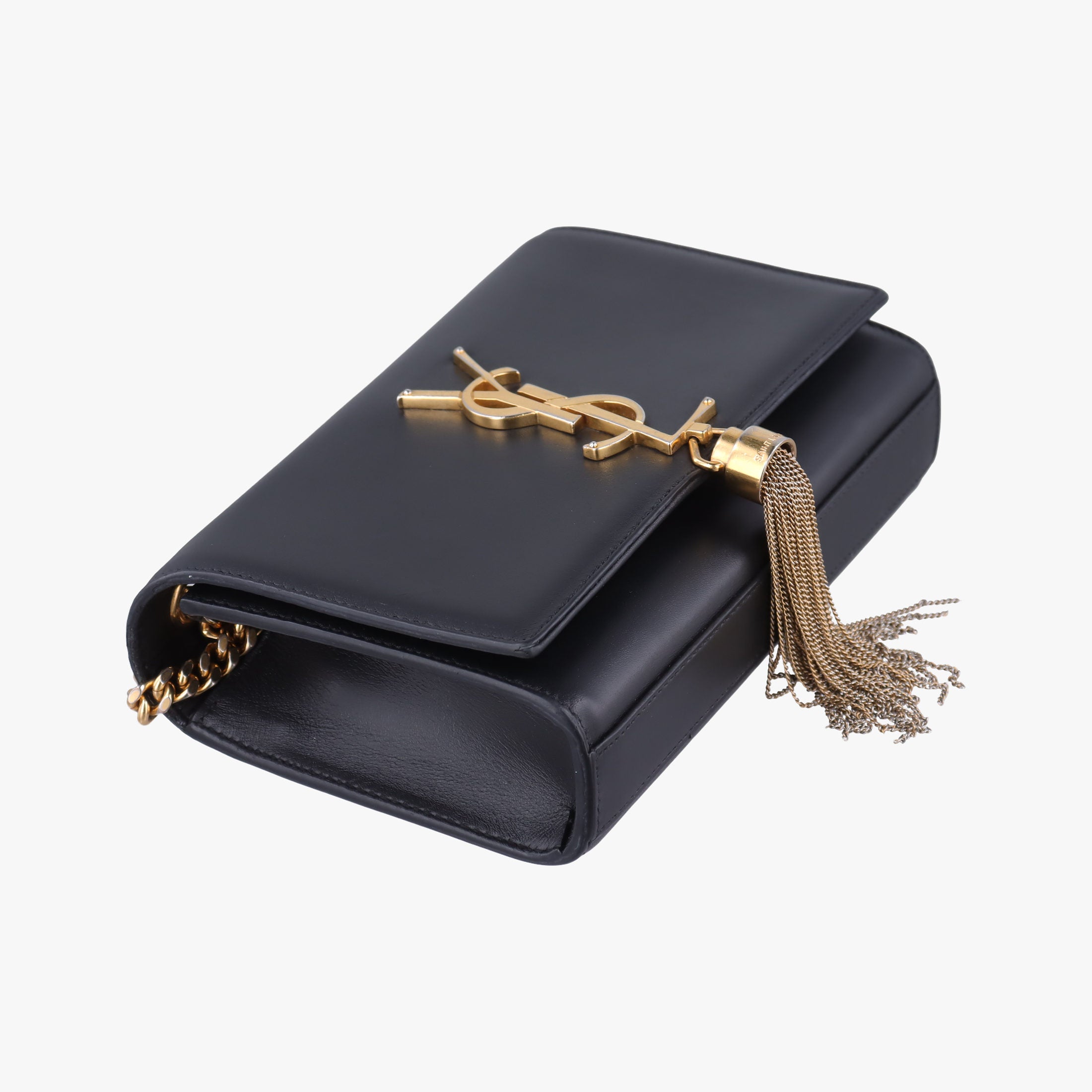 Pre-owned Yves Saint Laurent KATE Black Leather 354120 shoulderbag | stylenewstar