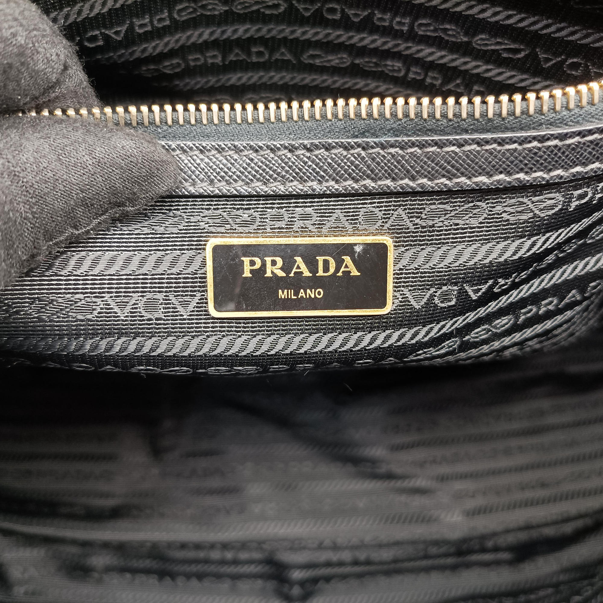 Pre-owned Prada Galleria Black SAFFIANO　Leather BN1802 handbag | stylenewstar