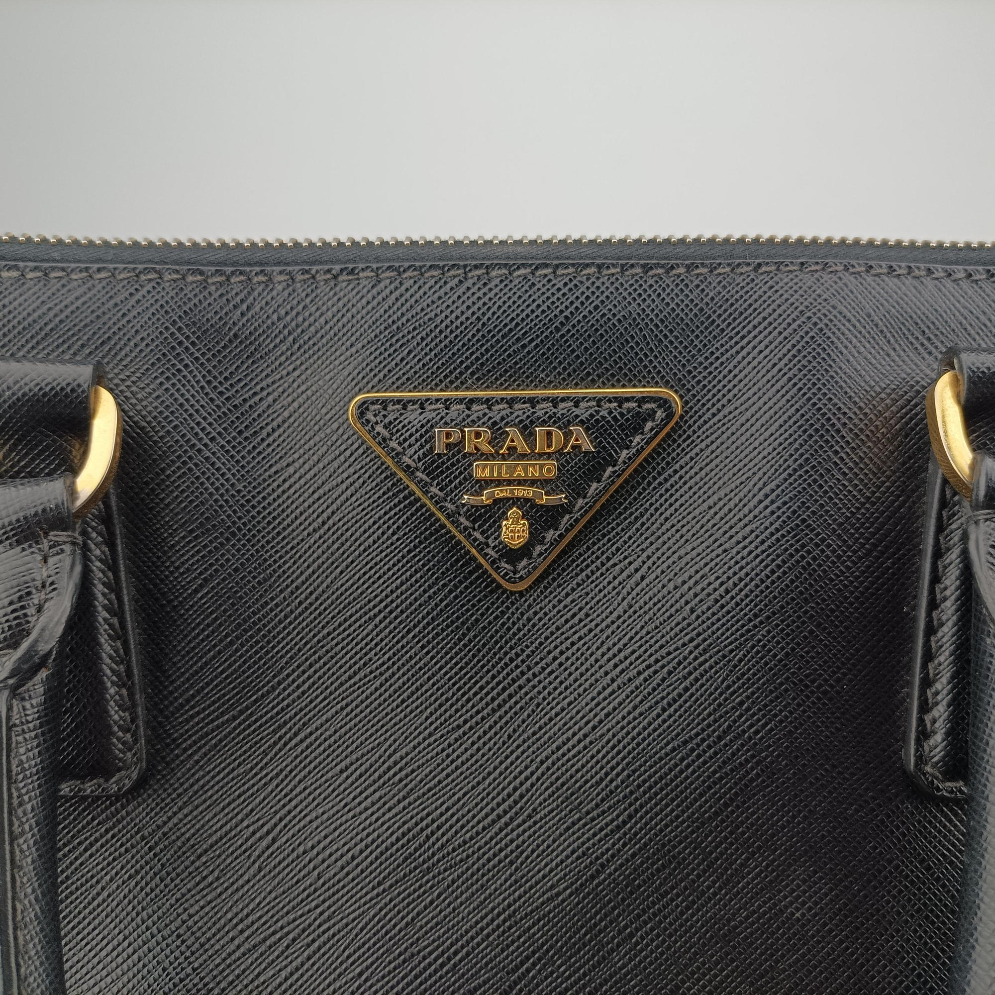 Pre-owned Prada Galleria Black SAFFIANO　Leather BN1802 handbag | stylenewstar