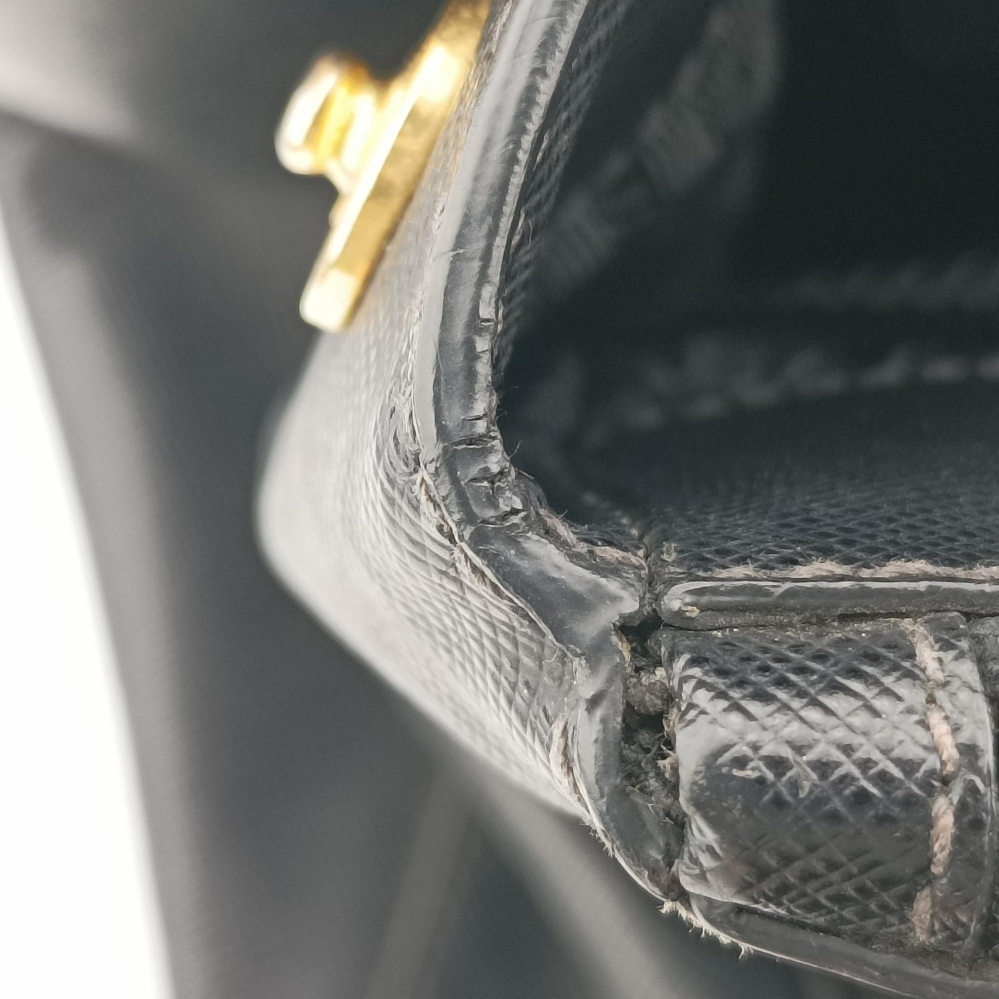 Pre-owned Prada Galleria Black SAFFIANO　Leather BN1802 handbag | stylenewstar