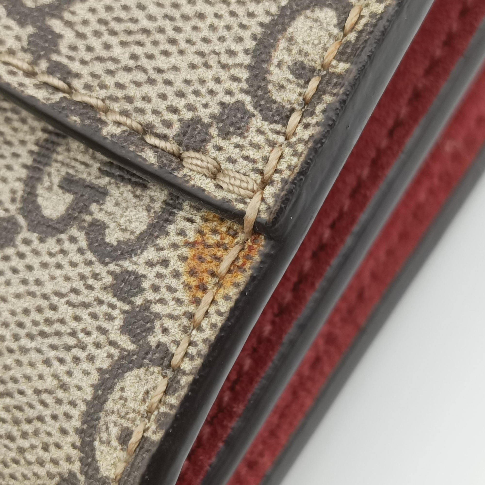 Pre-owned Gucci Dionysus Beige×red×multicolor PVC coated canvas × suede 400249 shoulderbag | stylenewstar
