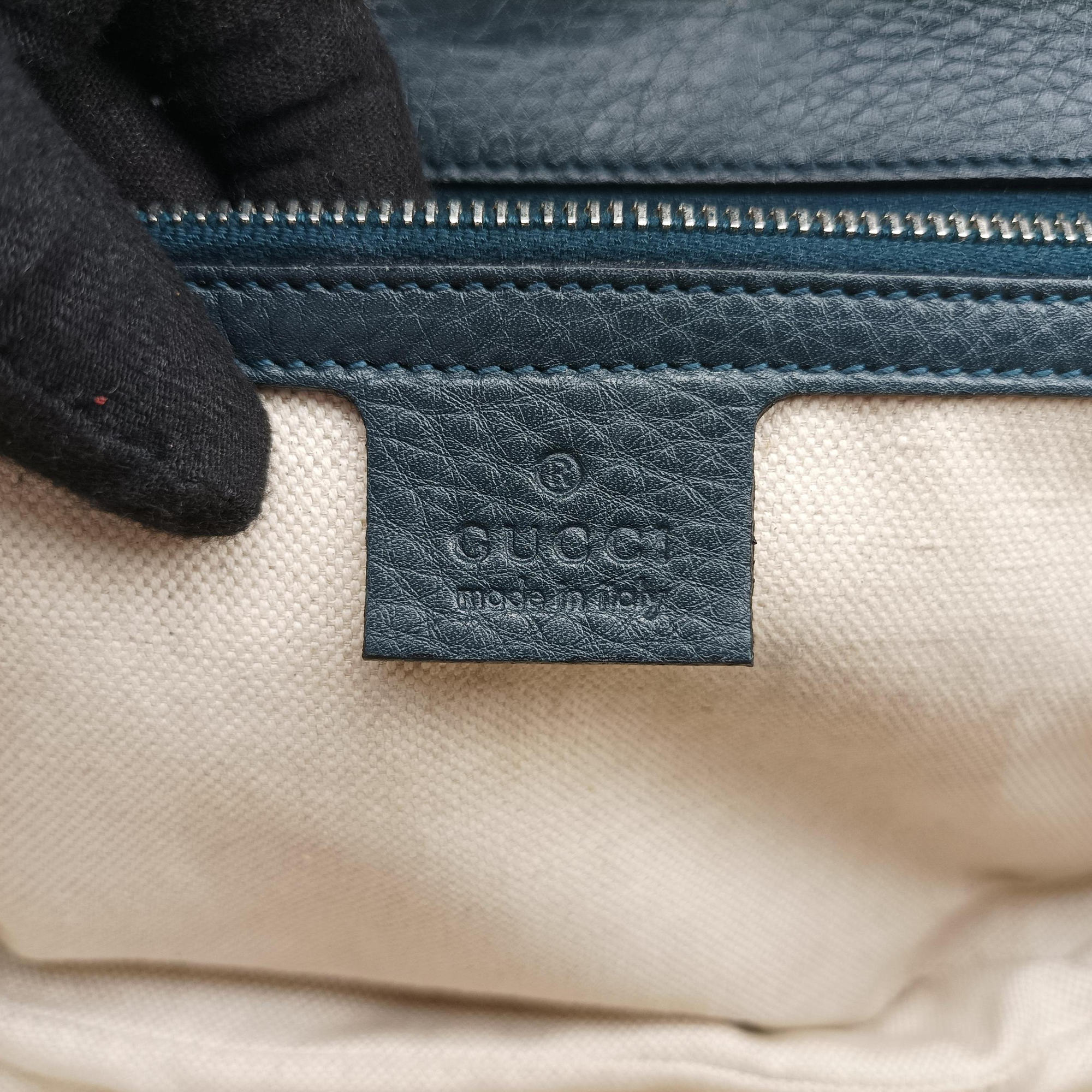 Pre-owned Gucci New Bamboo Blue Leather 240242 shoulderbag | stylenewstar
