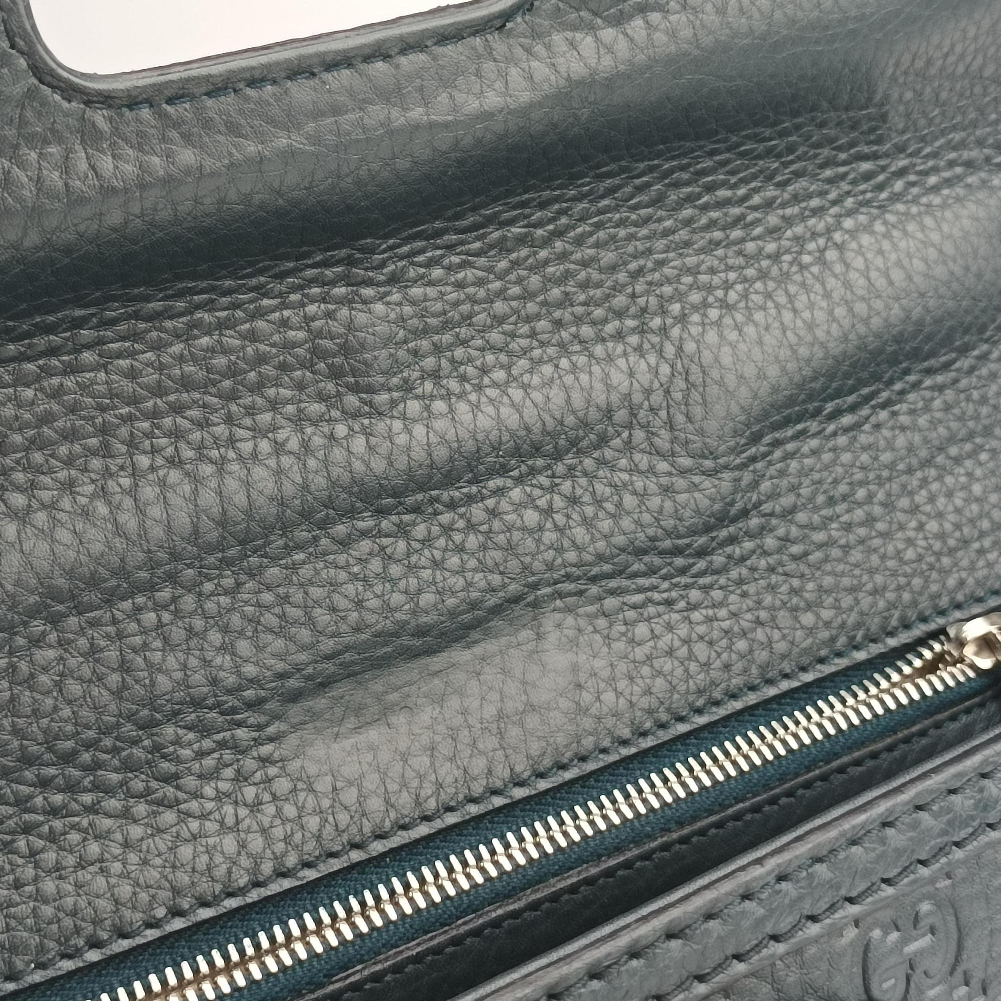 Pre-owned Gucci New Bamboo Blue Leather 240242 shoulderbag | stylenewstar