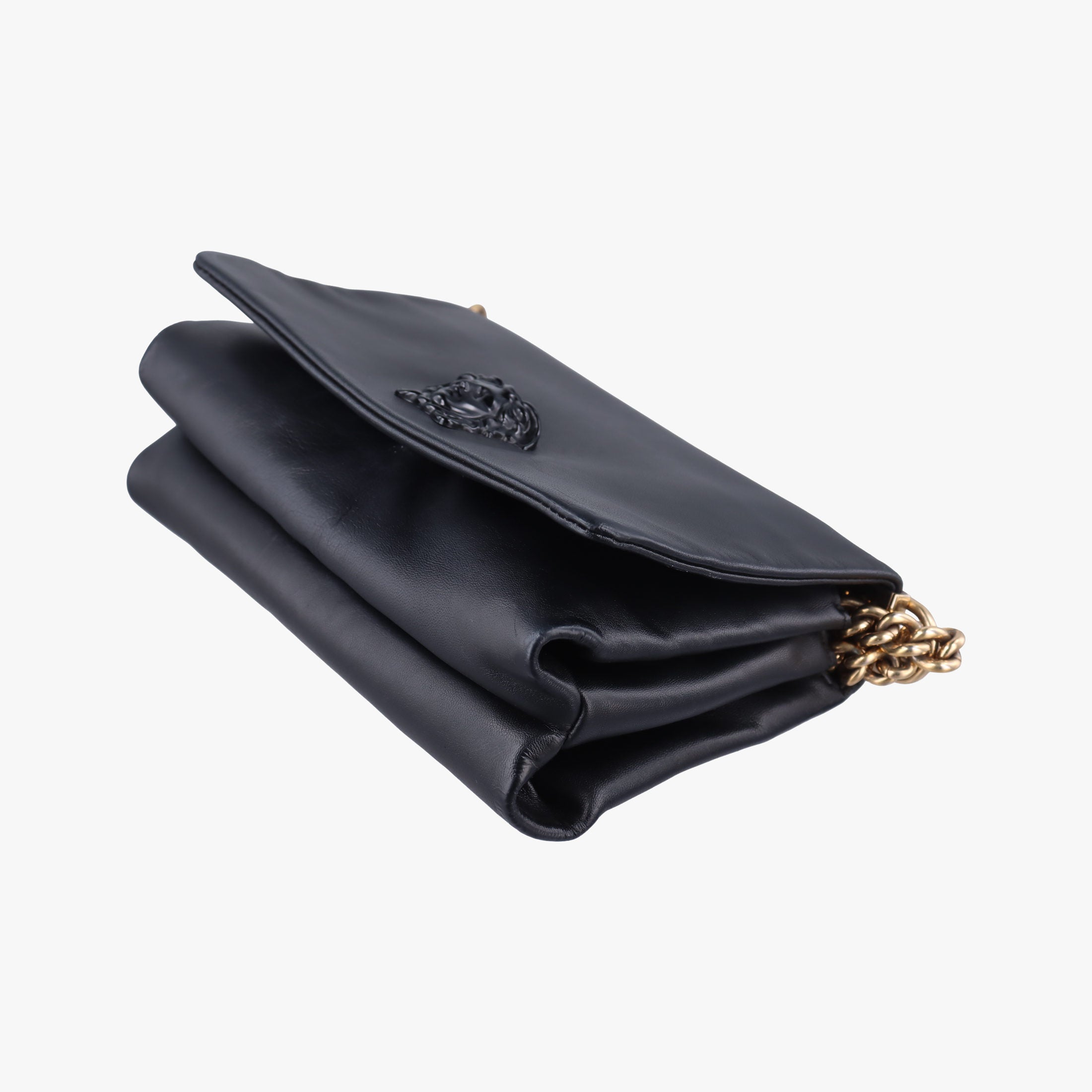 Pre-owned VERSACE Medusa Black leather  shoulderbag | stylenewstar