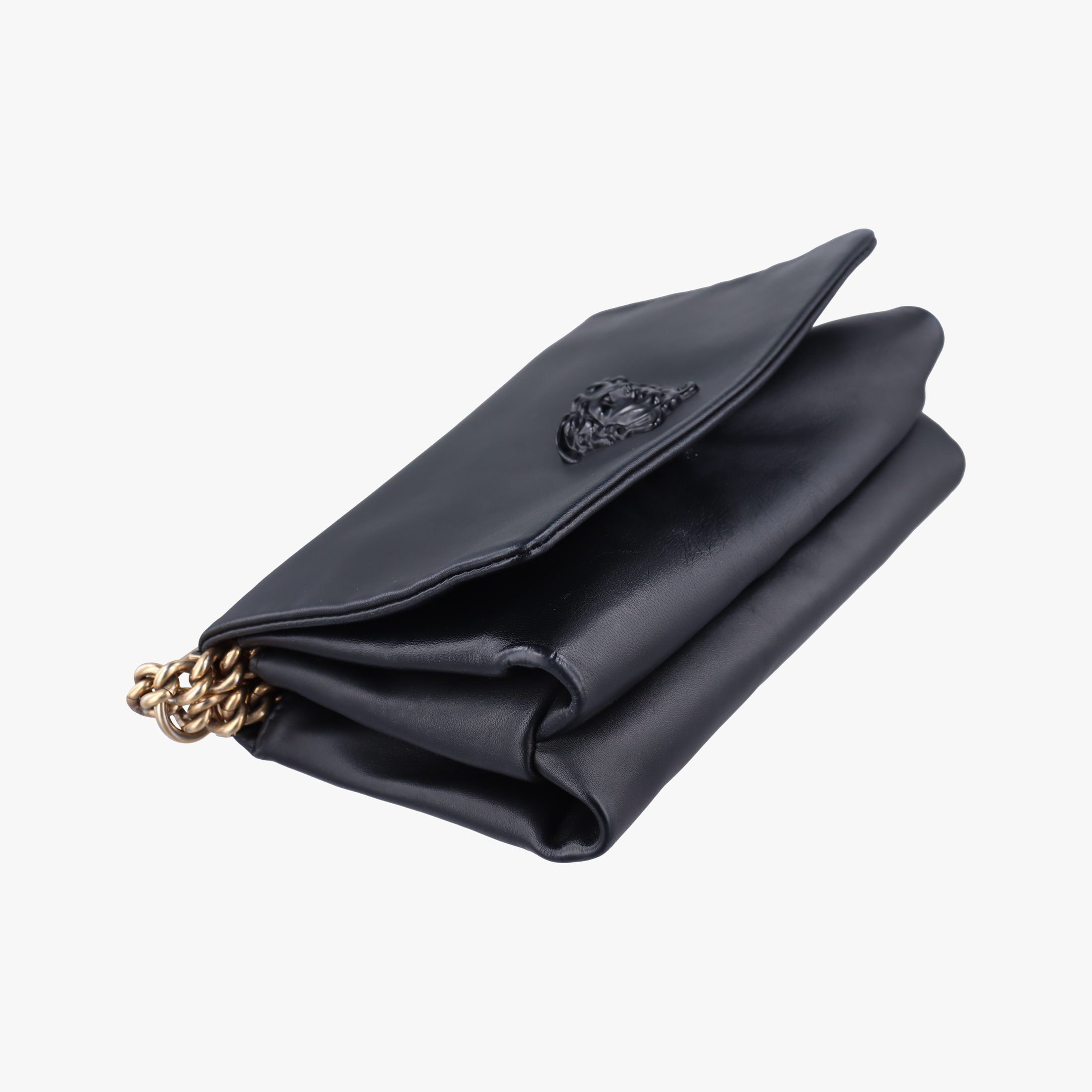 Pre-owned VERSACE Medusa Black leather  shoulderbag | stylenewstar