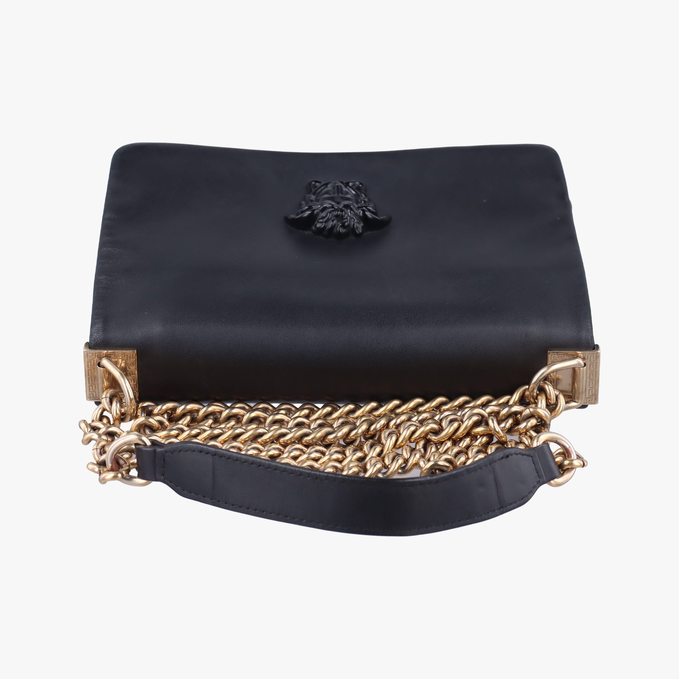 Pre-owned VERSACE Medusa Black leather  shoulderbag | stylenewstar