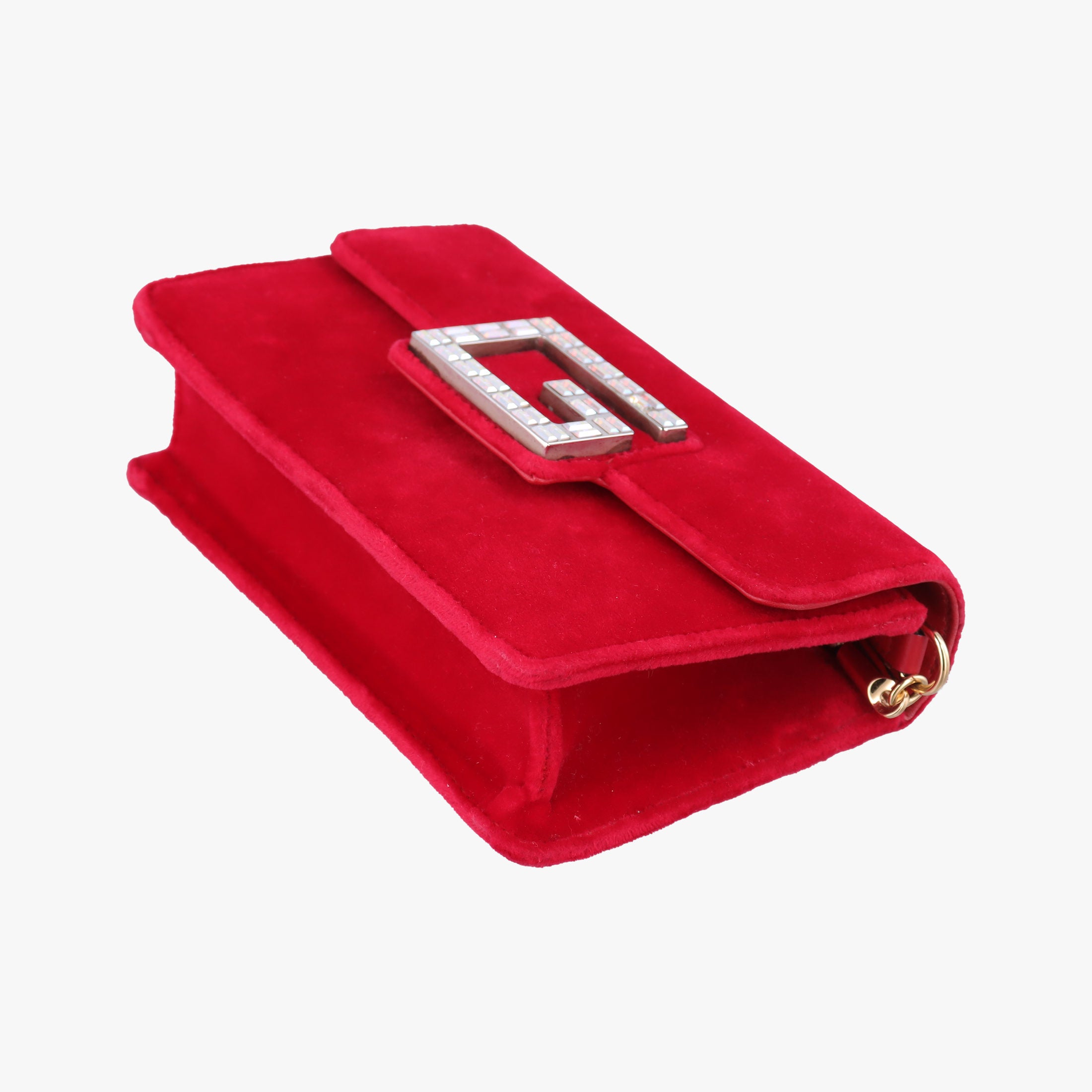 Pre-owned Gucci Square G Red velour 544242 shoulderbag | stylenewstar