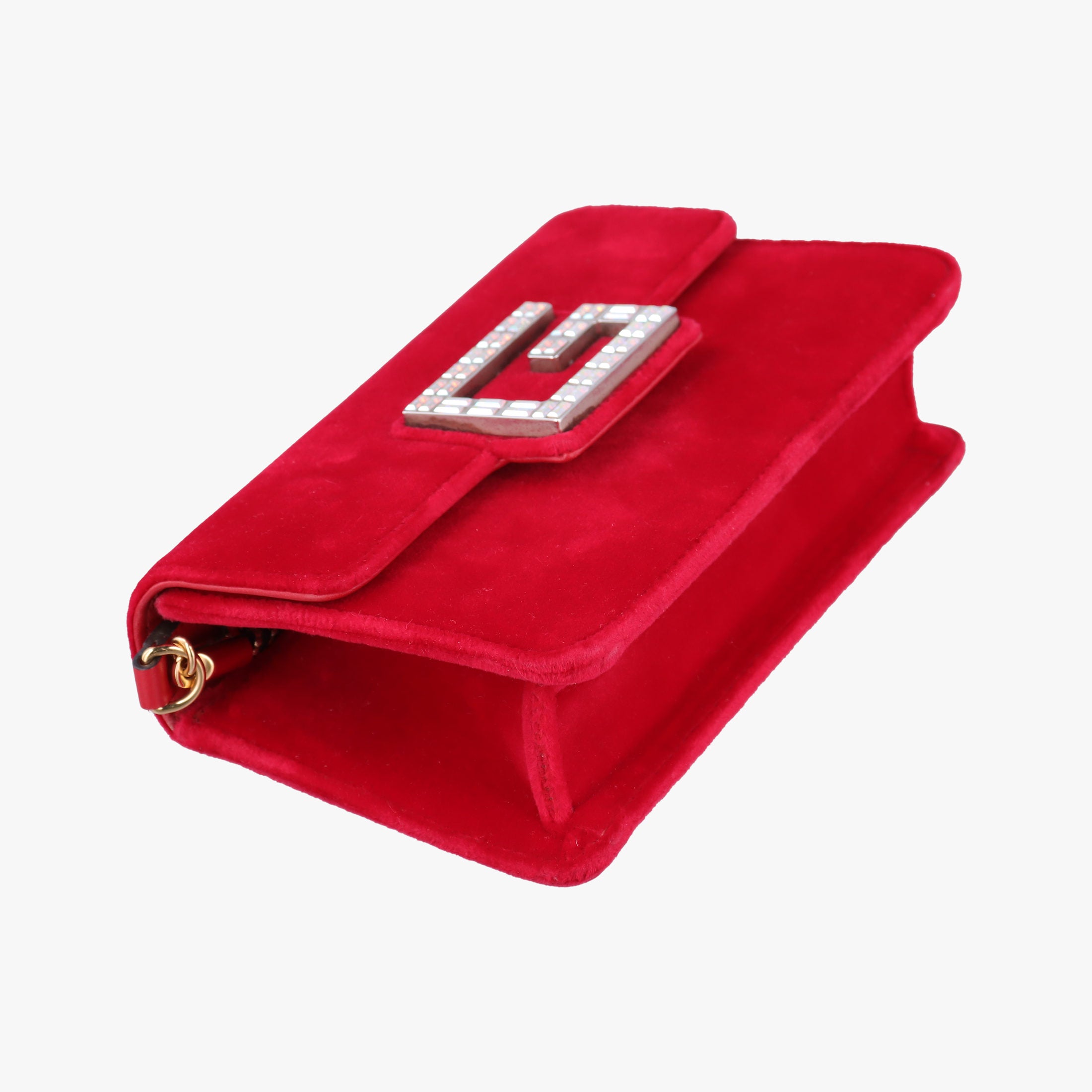 Pre-owned Gucci Square G Red velour 544242 shoulderbag | stylenewstar