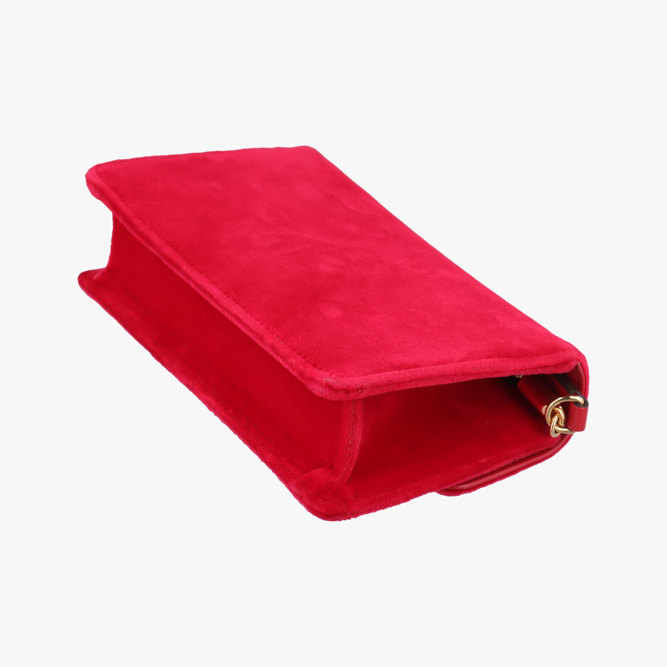 Pre-owned Gucci Square G Red velour 544242 shoulderbag | stylenewstar
