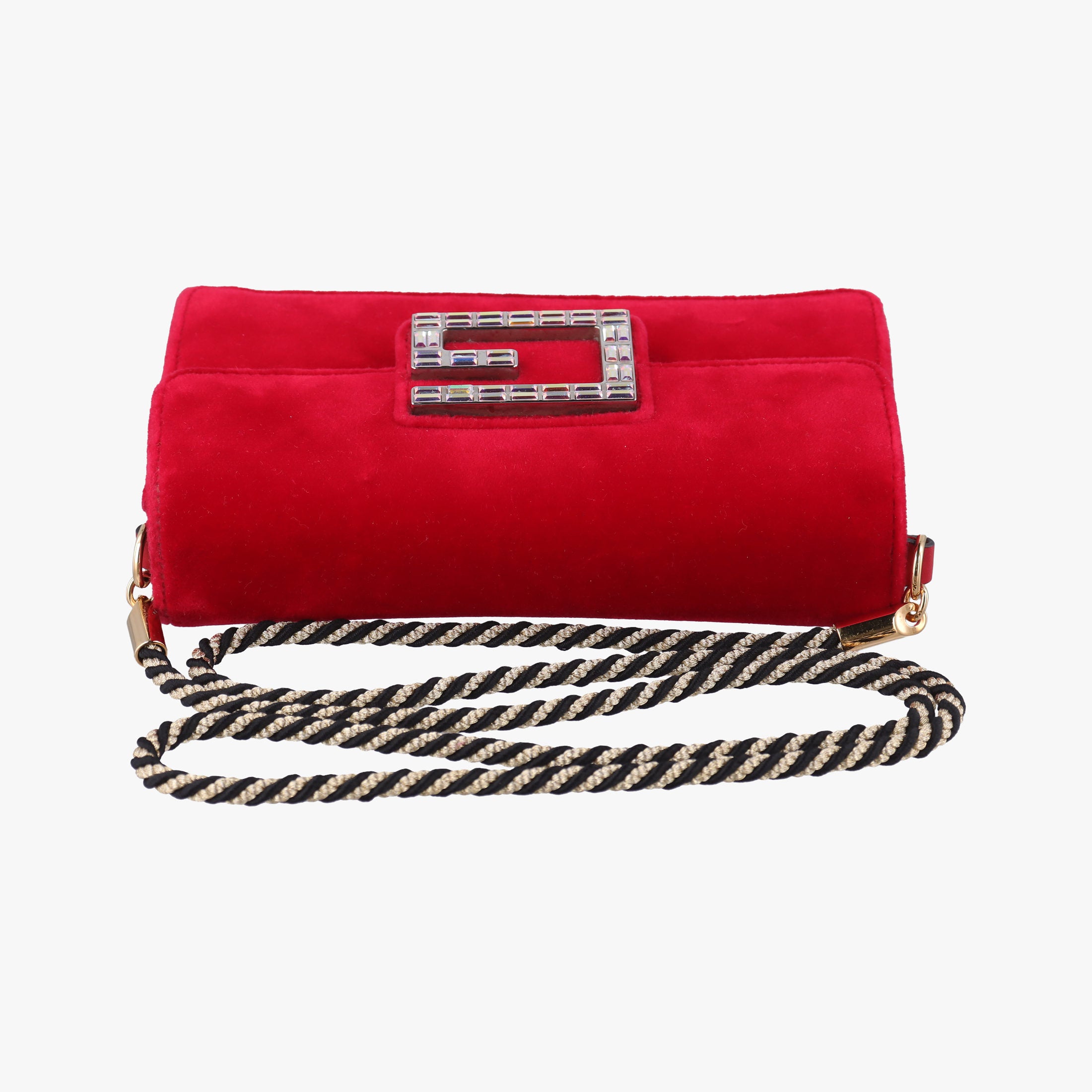 Pre-owned Gucci Square G Red velour 544242 shoulderbag | stylenewstar