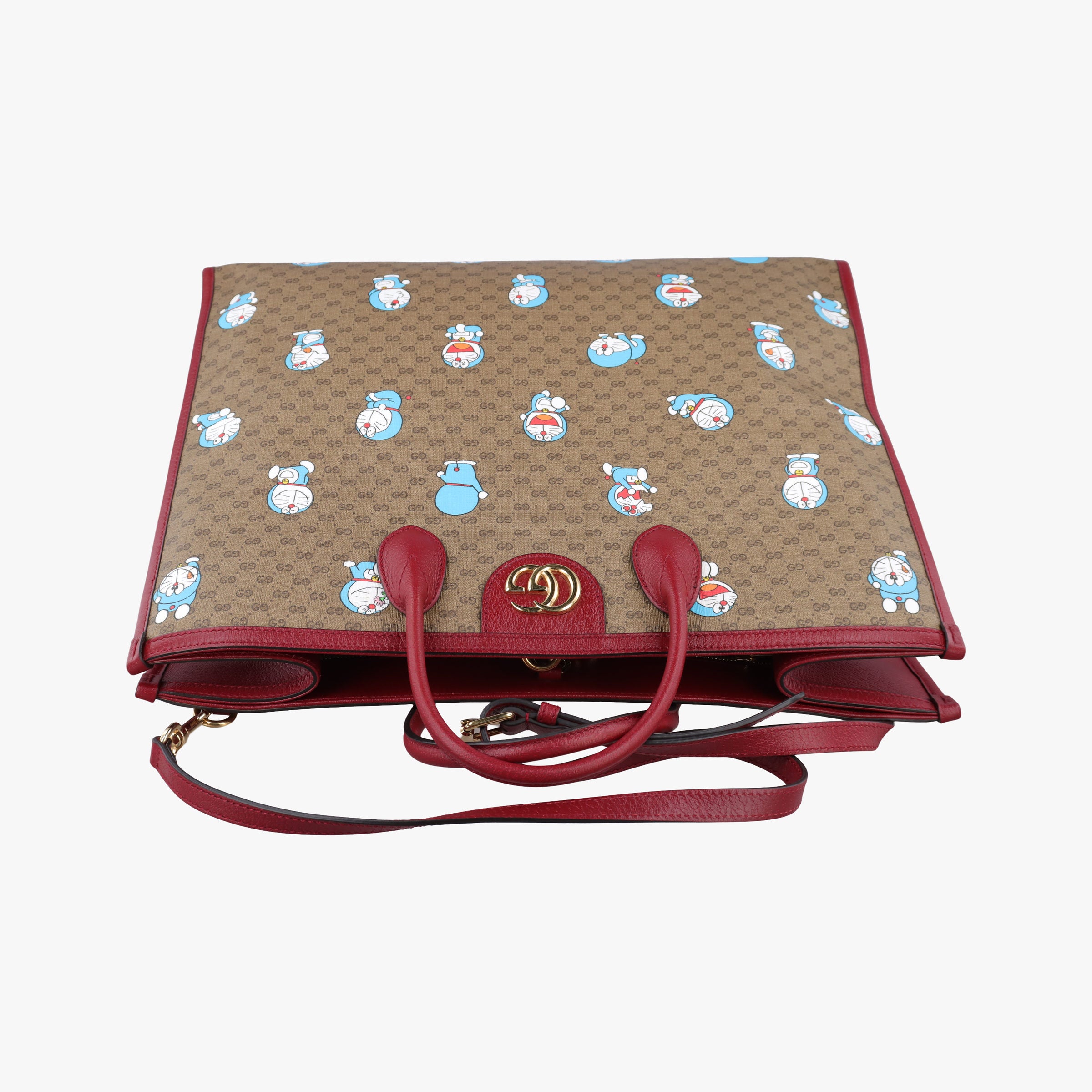 Pre-owned Gucci Fujiko-Pro Doraemon Micro GG Supreme Beige × Red × Multicolor PVC coated canvas 653952 shoulderbag | stylenewstar