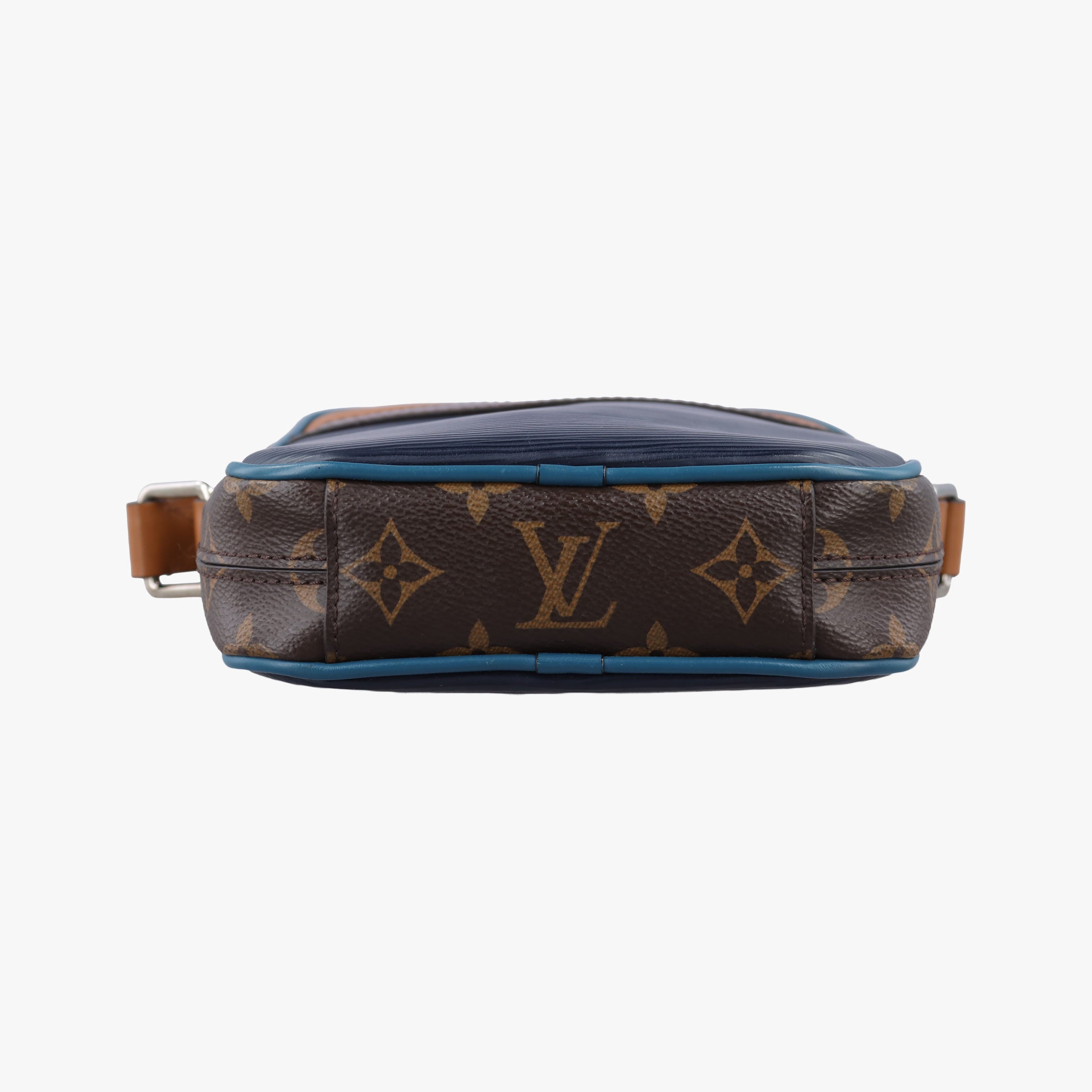 Pre-owned Louis Vuitton Danube Slim PＭ brown×navy Monogram Canvas×epi M51459 shoulderbag | stylenewstar