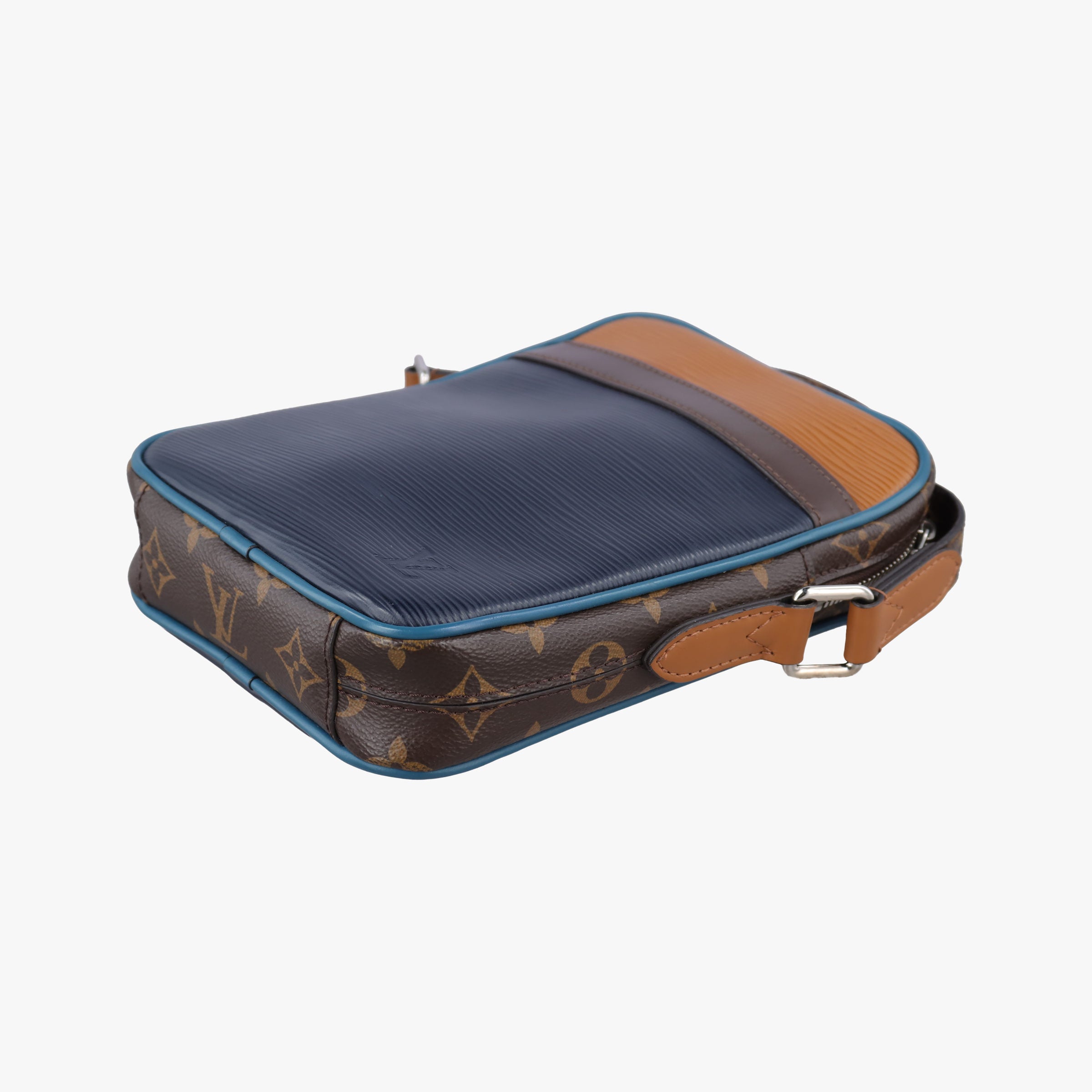 Pre-owned Louis Vuitton Danube Slim PＭ brown×navy Monogram Canvas×epi M51459 shoulderbag | stylenewstar