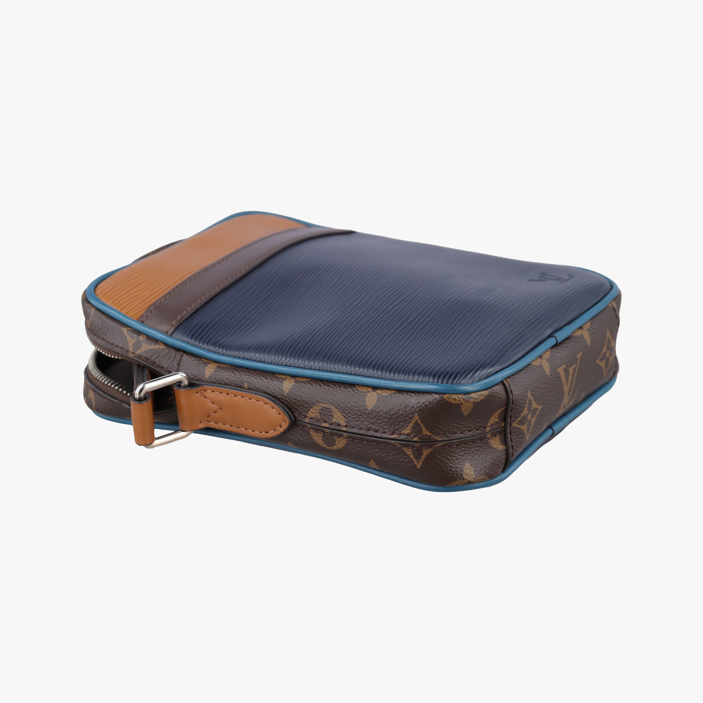 Pre-owned Louis Vuitton Danube Slim PＭ brown×navy Monogram Canvas×epi M51459 shoulderbag | stylenewstar