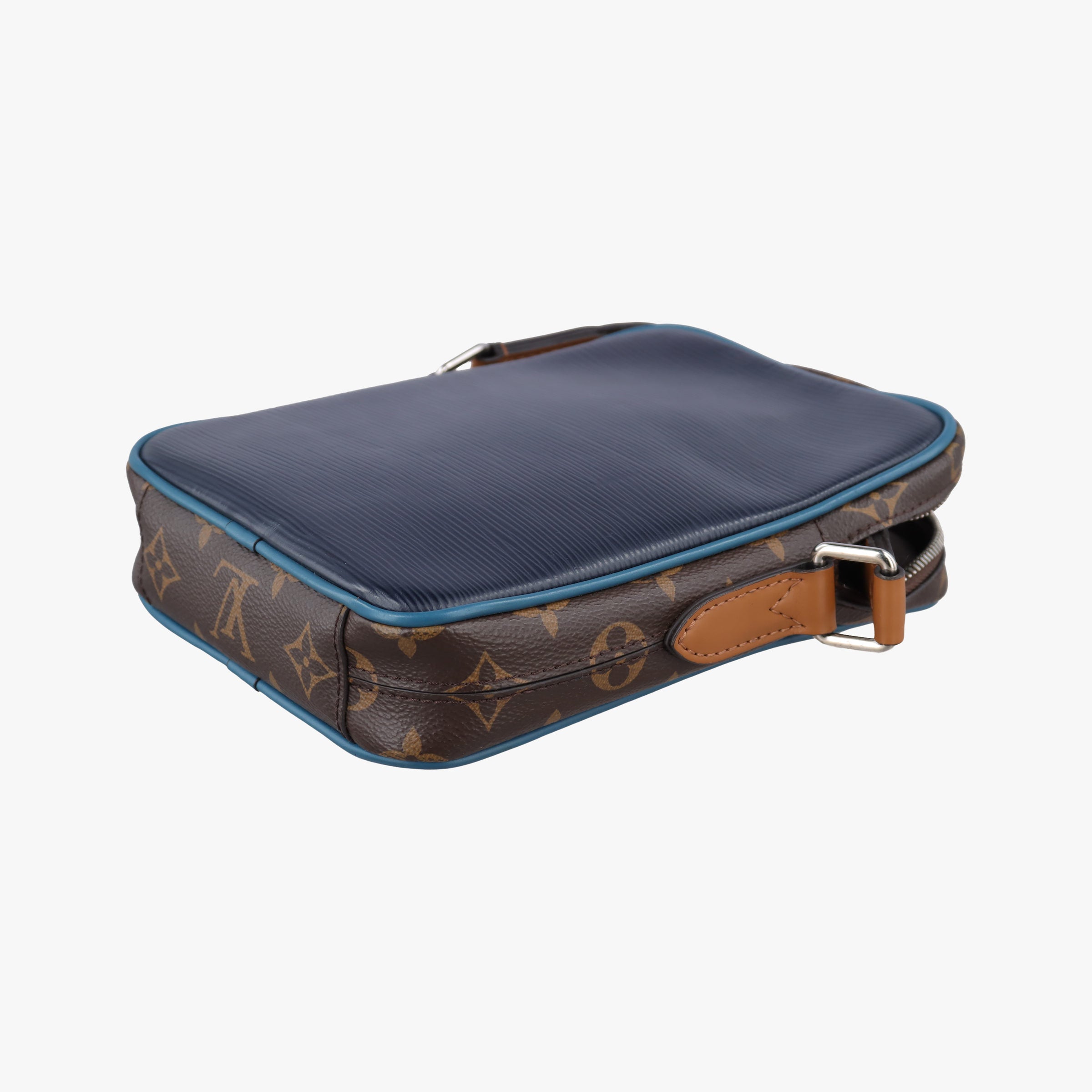 Pre-owned Louis Vuitton Danube Slim PＭ brown×navy Monogram Canvas×epi M51459 shoulderbag | stylenewstar