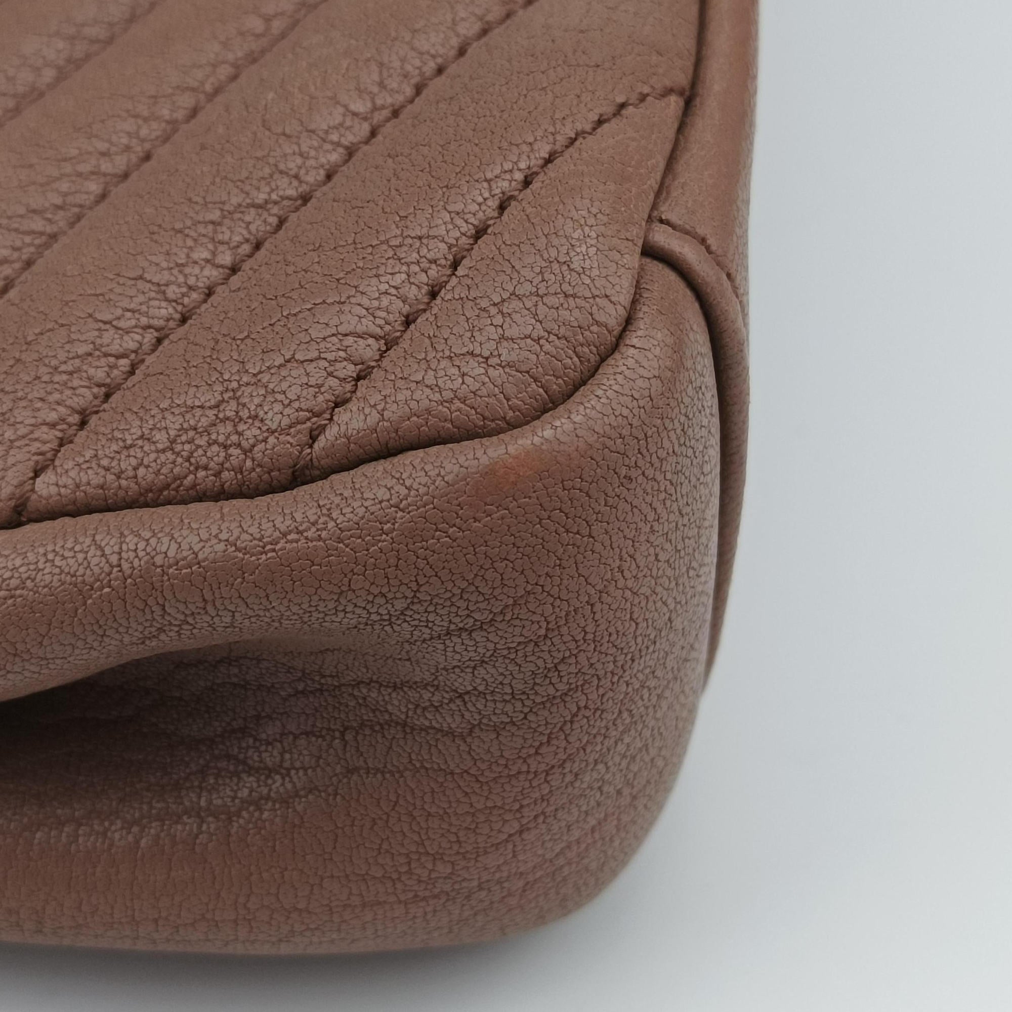 Secondhand Yves Saint Laurent COLLEGE beige Leather 428056 shoulderbag | stylenewstar