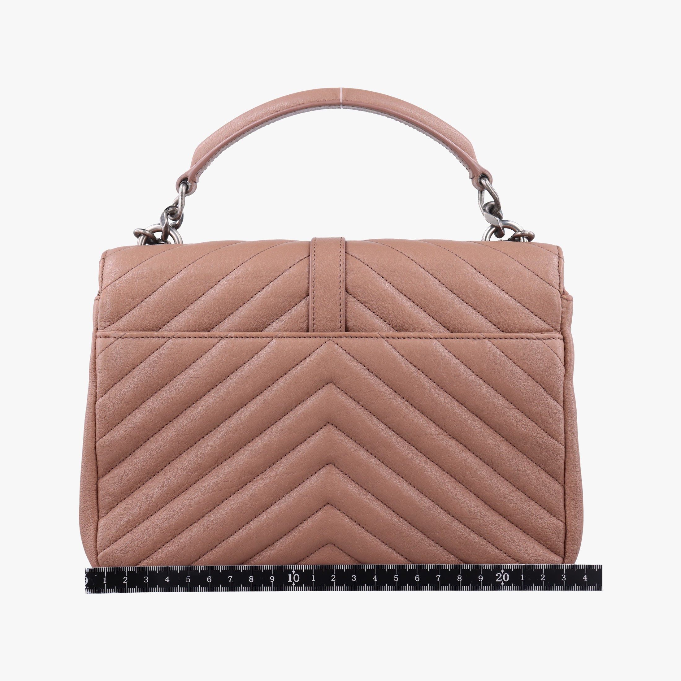 Secondhand Yves Saint Laurent COLLEGE beige Leather 428056 shoulderbag | stylenewstar