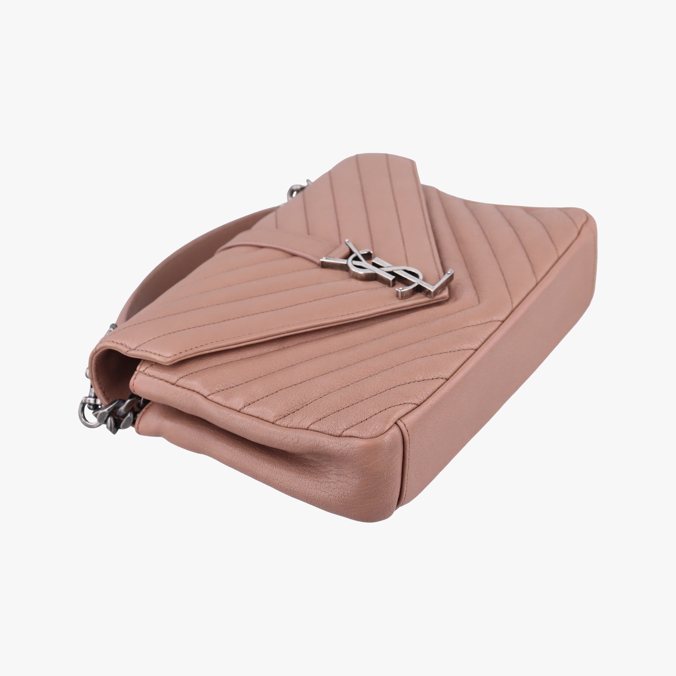 Secondhand Yves Saint Laurent COLLEGE beige Leather 428056 shoulderbag | stylenewstar