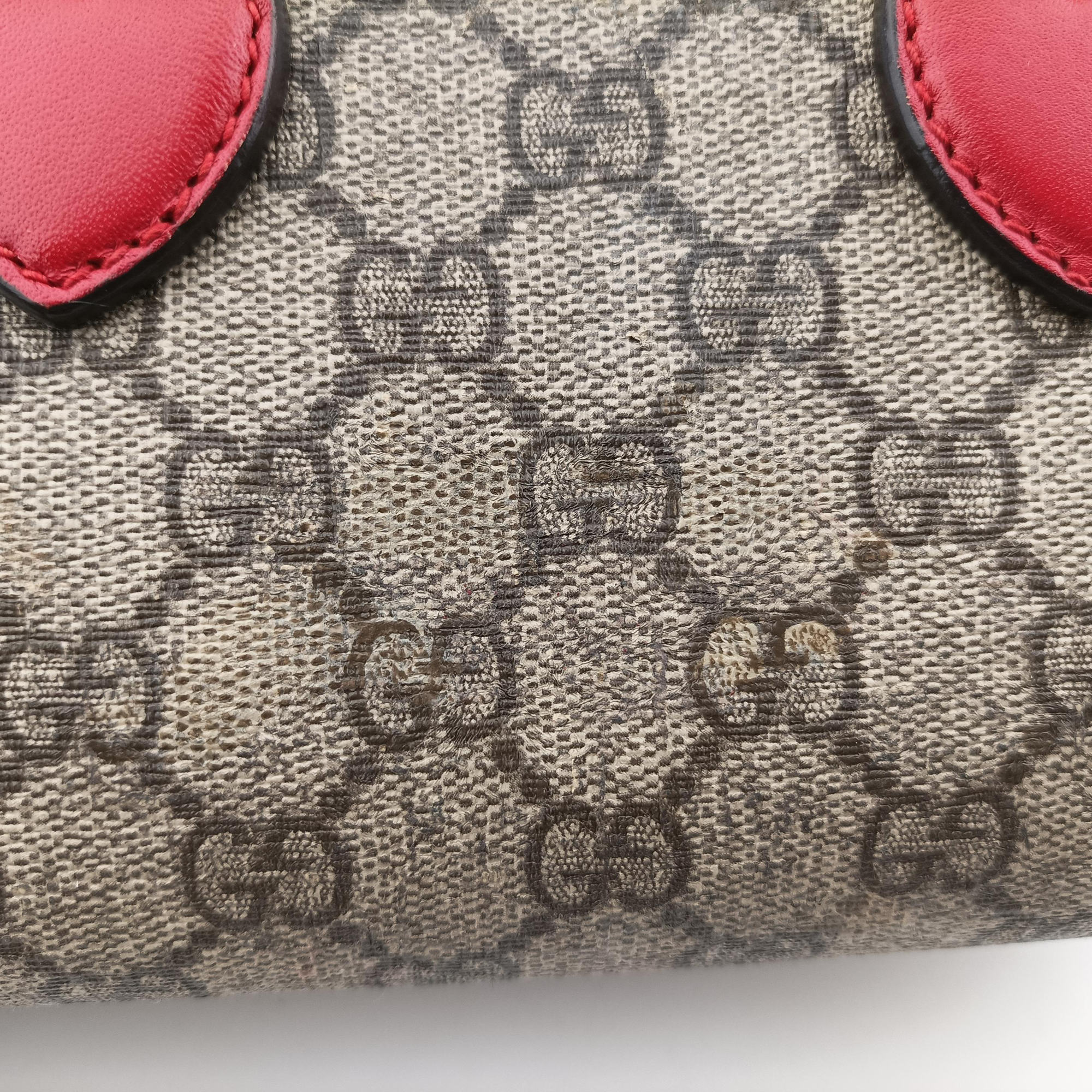 Pre-owned Gucci GG Supreme beige×red×pink PVC coated canvas×Leather 432123 shoulderbag | stylenewstar