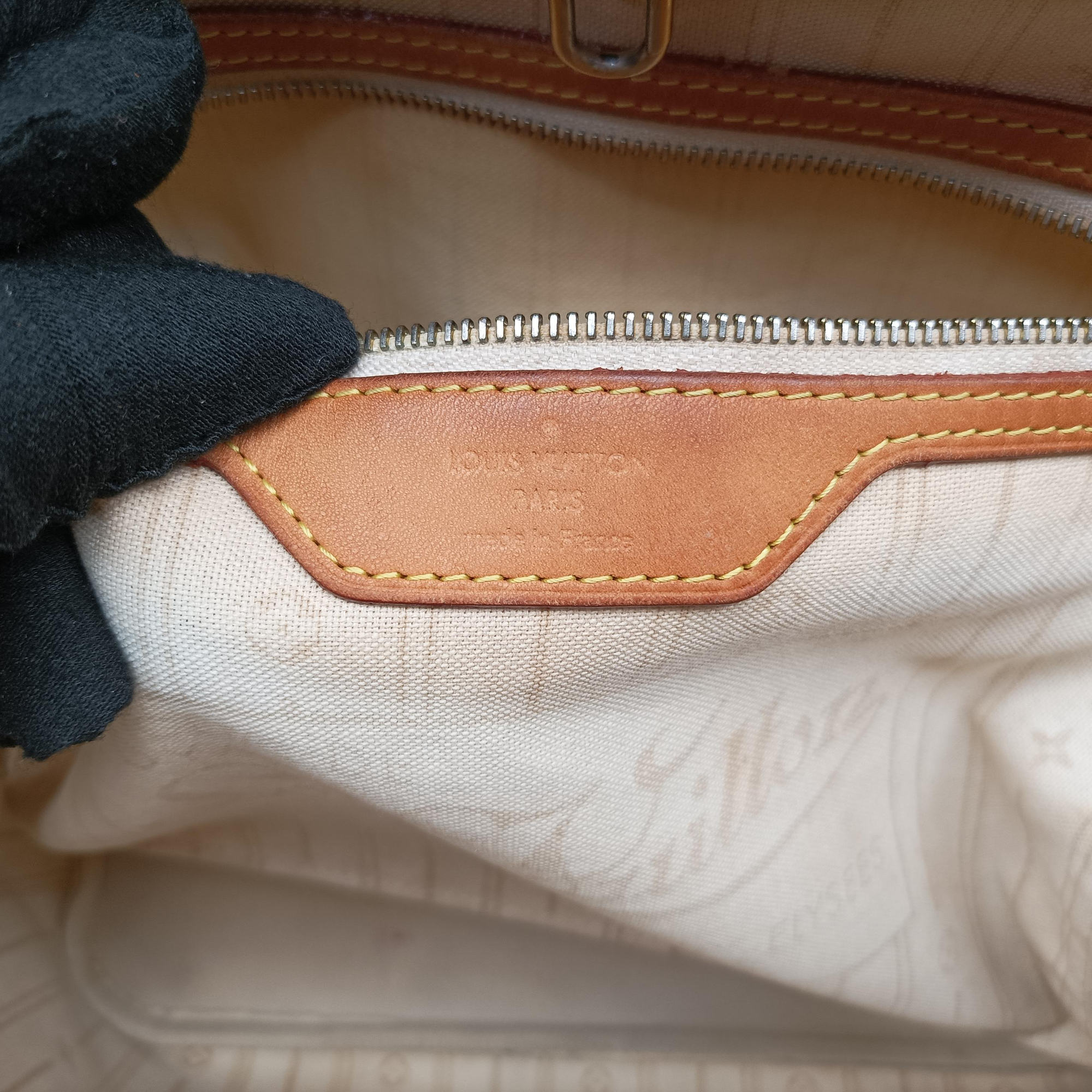 Pre-owned Louis Vuitton NEVERFULL MM AZUR Damier Canvas N51107 handbag | stylenewstar