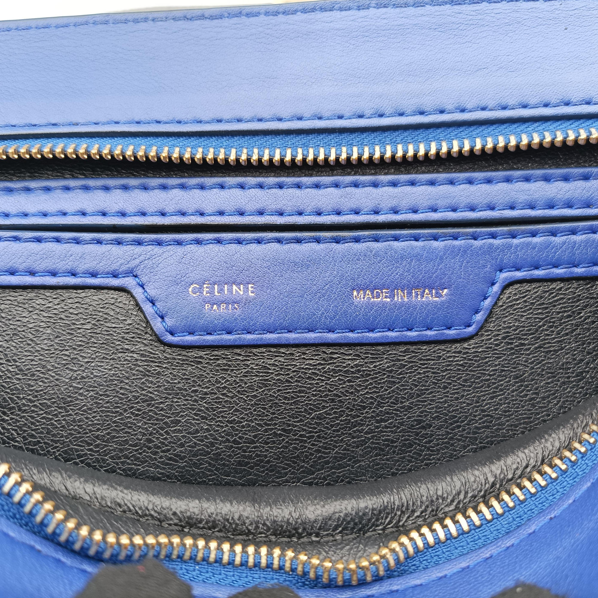 Pre-owned Celine Trapeze Blue Leather×suede  shoulderbag | stylenewstar