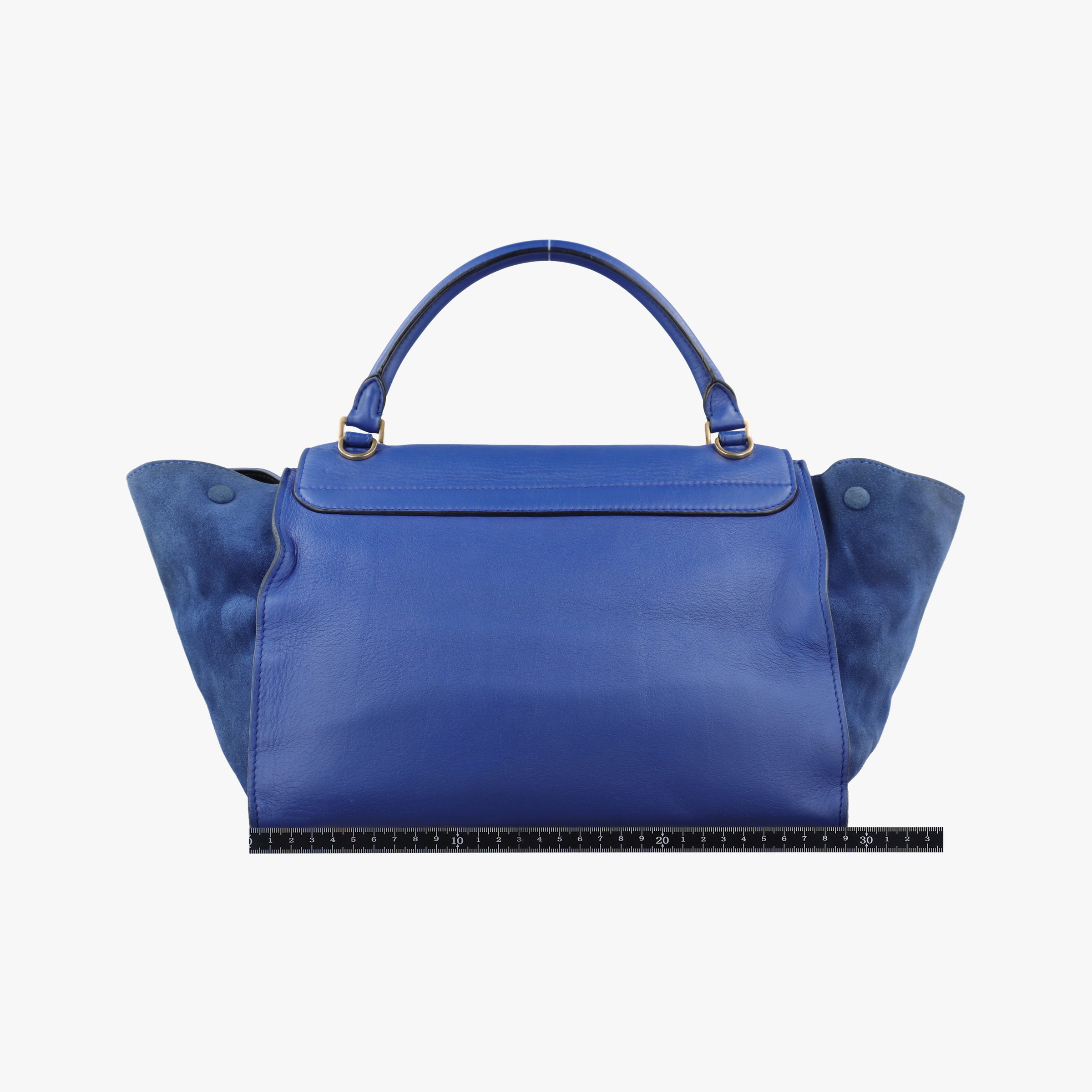 Pre-owned Celine Trapeze Blue Leather×suede  shoulderbag | stylenewstar