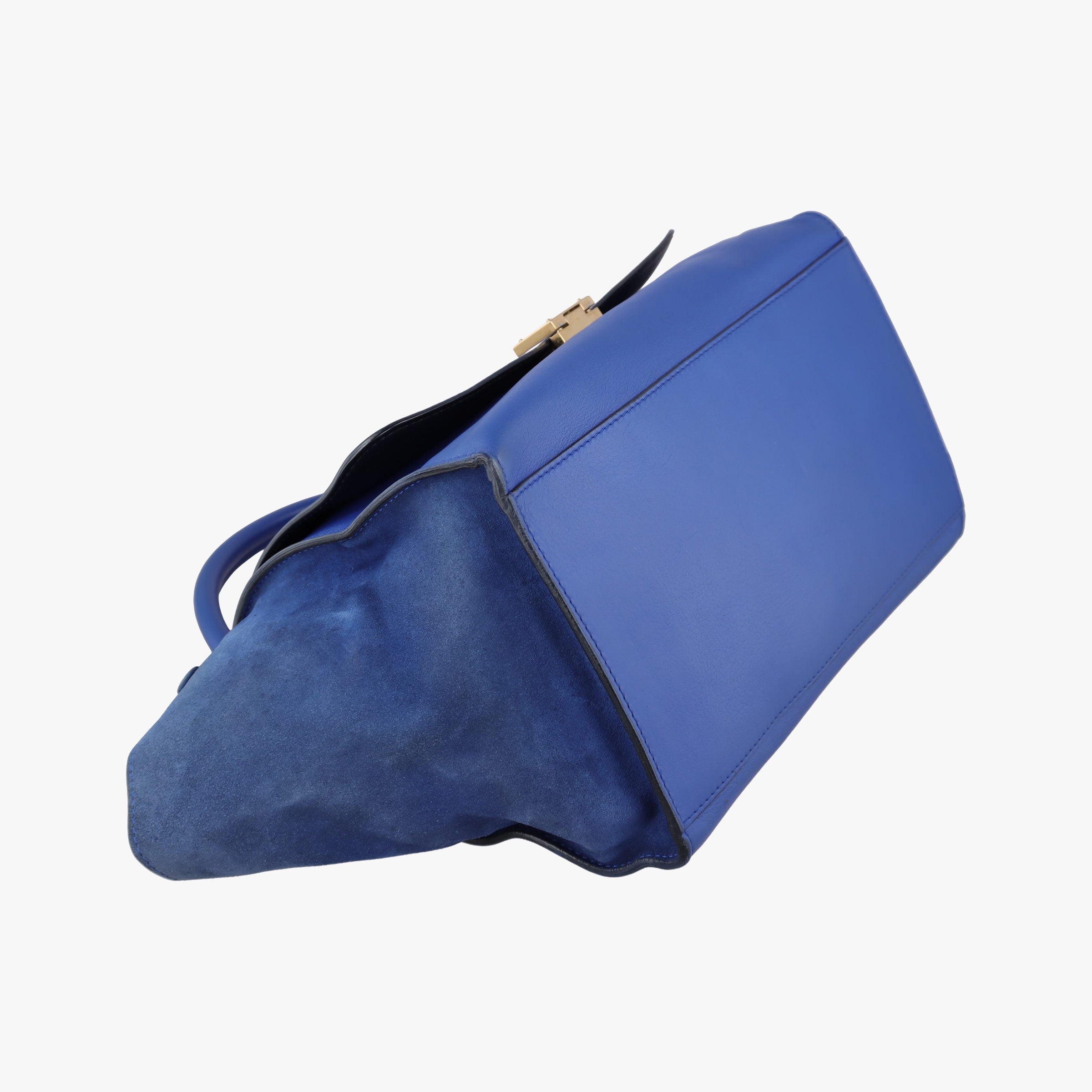 Pre-owned Celine Trapeze Blue Leather×suede  shoulderbag | stylenewstar