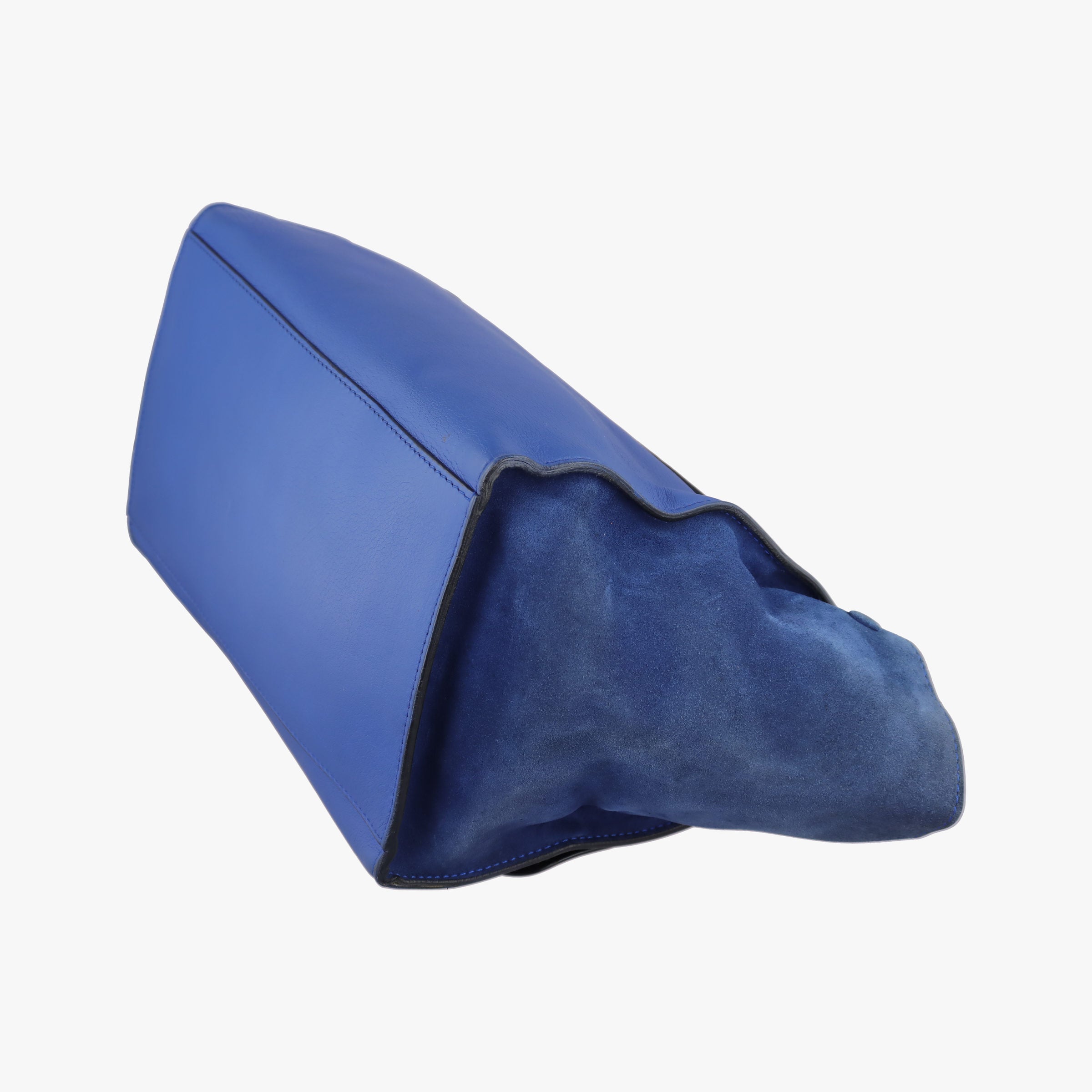 Pre-owned Celine Trapeze Blue Leather×suede  shoulderbag | stylenewstar