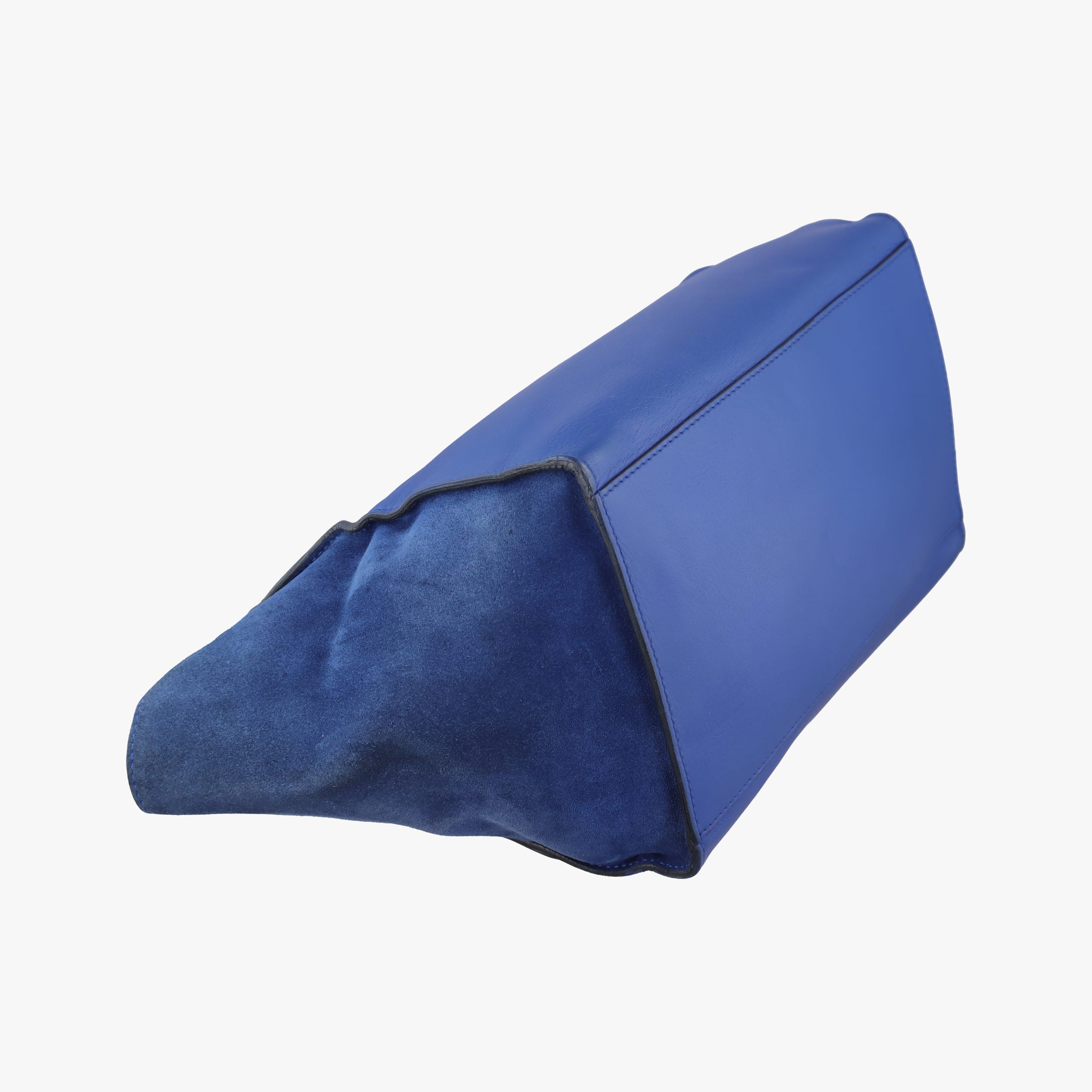 Pre-owned Celine Trapeze Blue Leather×suede  shoulderbag | stylenewstar