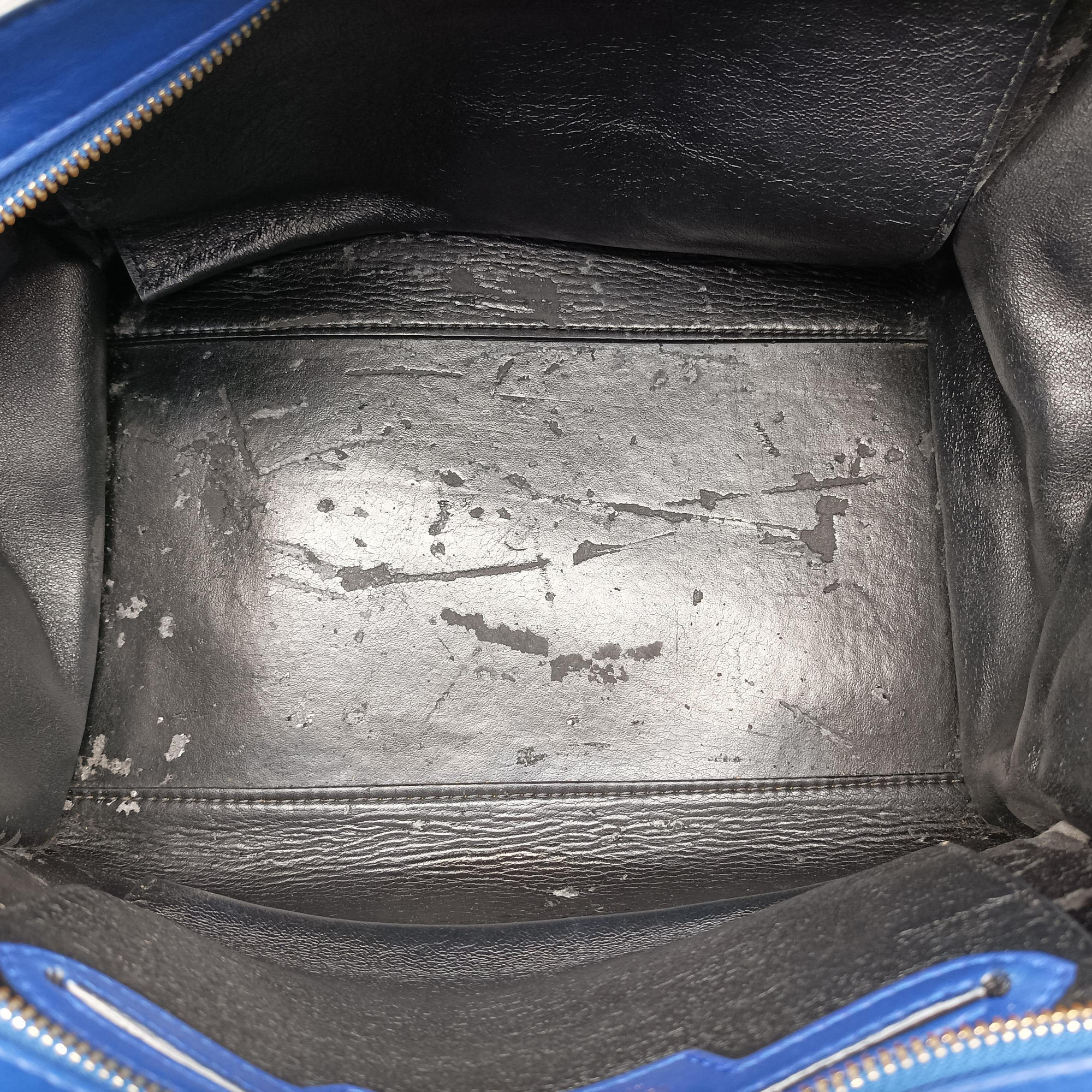 Pre-owned Celine Trapeze Blue Leather×suede  shoulderbag | stylenewstar