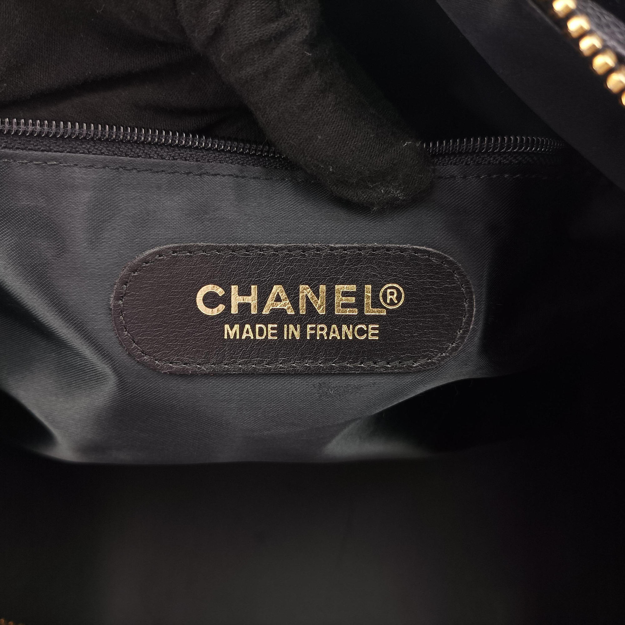 Pre-owned Chanel Deka Coco Mark Boston Black Caviar Skin A01990 handbag | stylenewstar