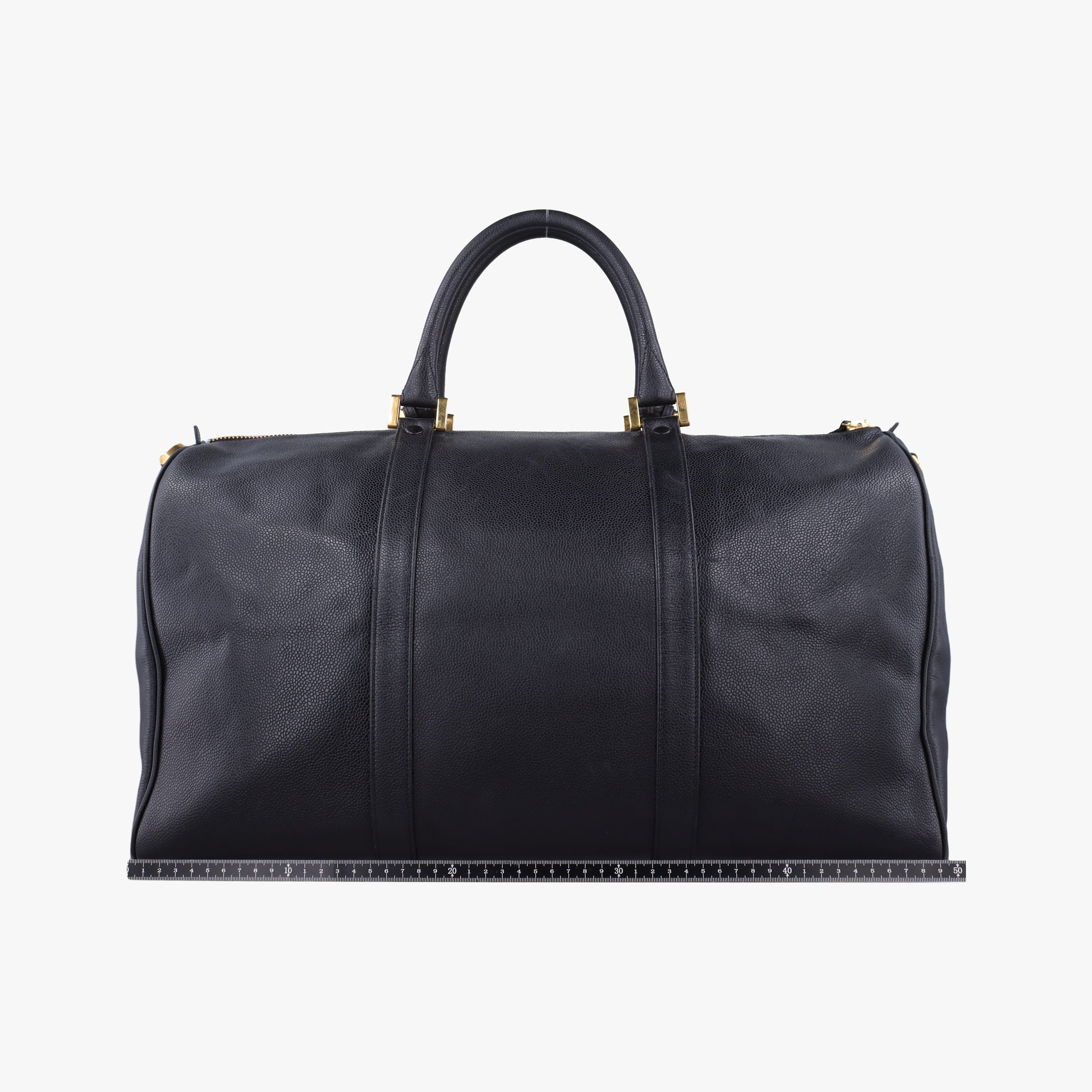 Pre-owned Chanel Deka Coco Mark Boston Black Caviar Skin A01990 handbag | stylenewstar