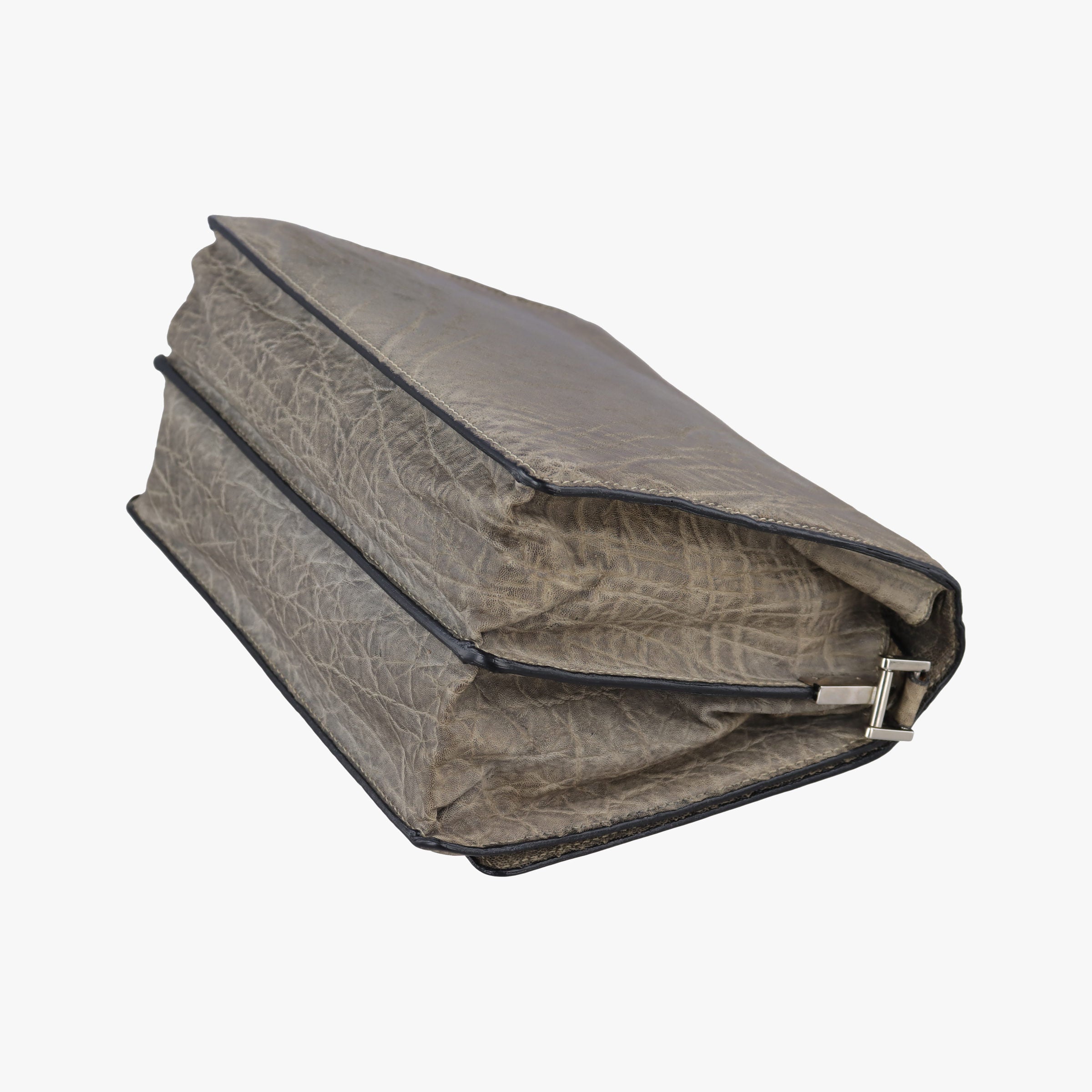 Pre-owned Valextra Exotic  Grey Leather  shoulderbag | stylenewstar