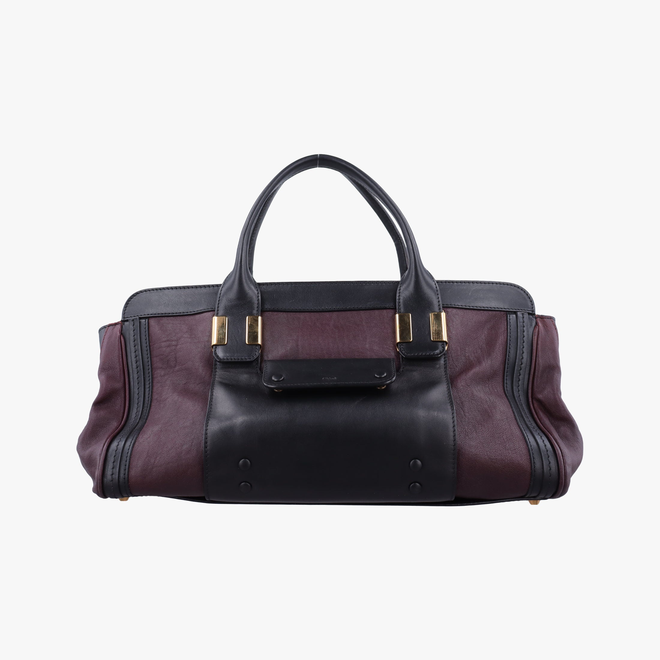Pre-owned Chloe Alice Black x Bordeaux leather  handbag | stylenewstar