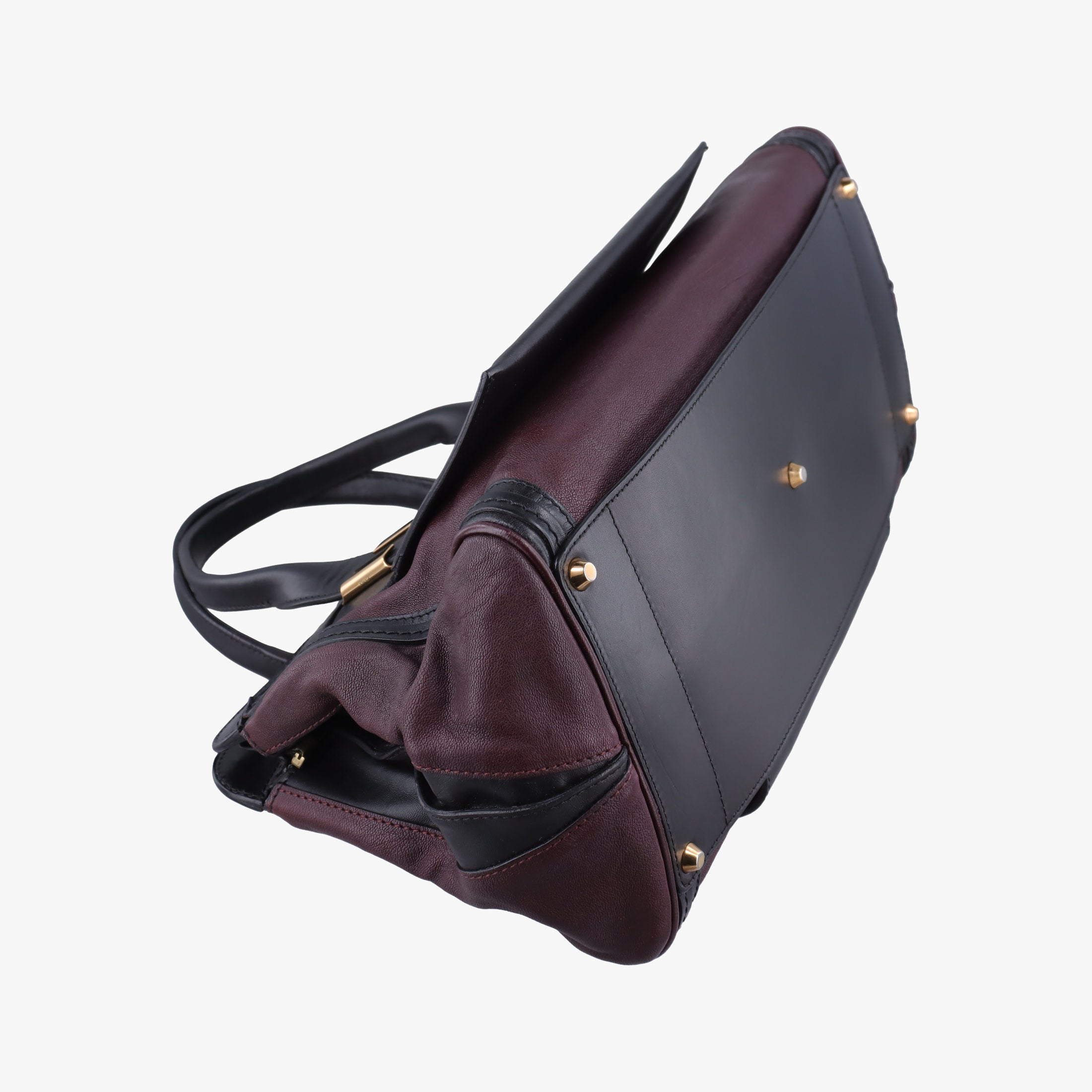 Pre-owned Chloe Alice Black x Bordeaux leather  handbag | stylenewstar