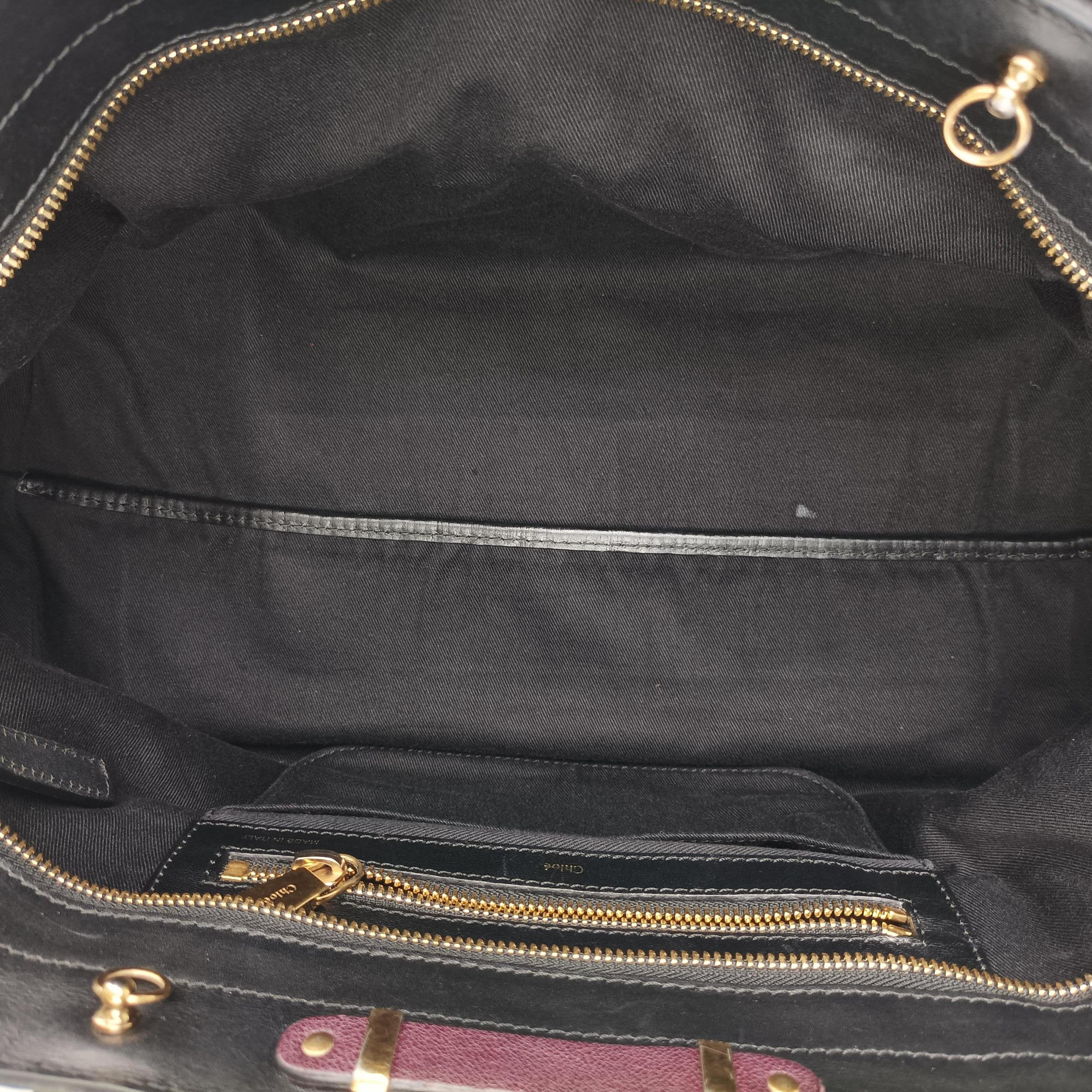 Pre-owned Chloe Alice Black x Bordeaux leather  handbag | stylenewstar