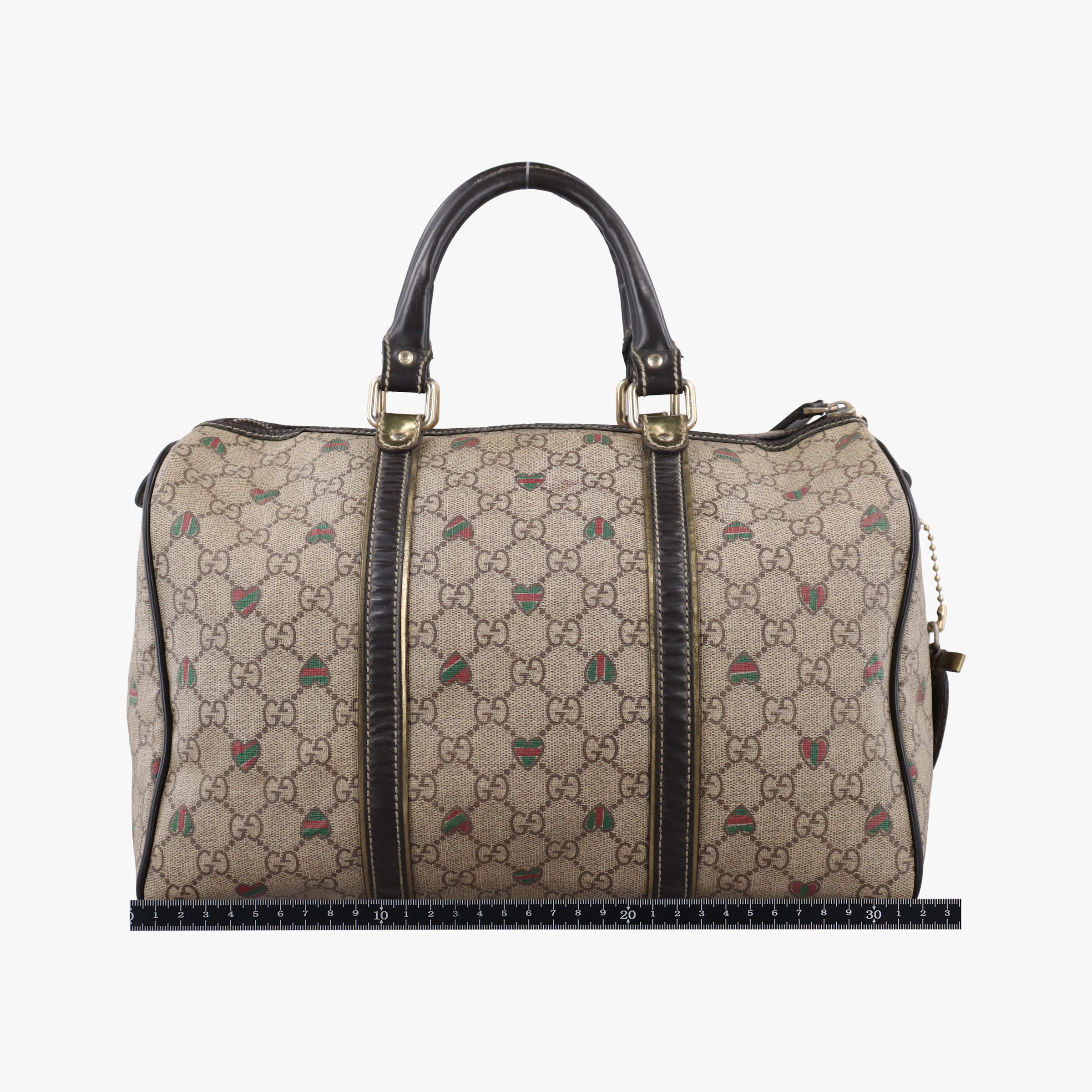 Vintage Gucci GG plus Joy heart print beige×Multicolour PVC coated canvas×Leather 193603 handbag | stylenewstar