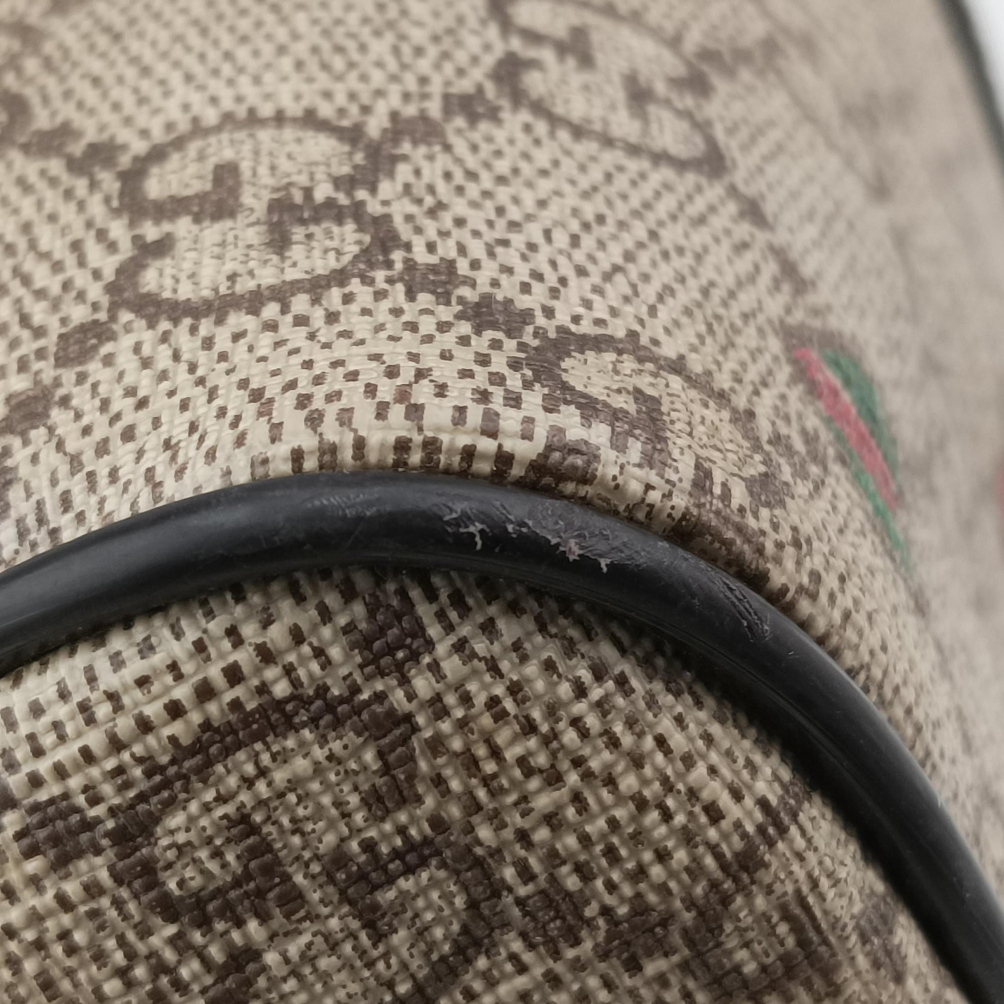 Vintage Gucci GG plus Joy heart print beige×Multicolour PVC coated canvas×Leather 193603 handbag | stylenewstar