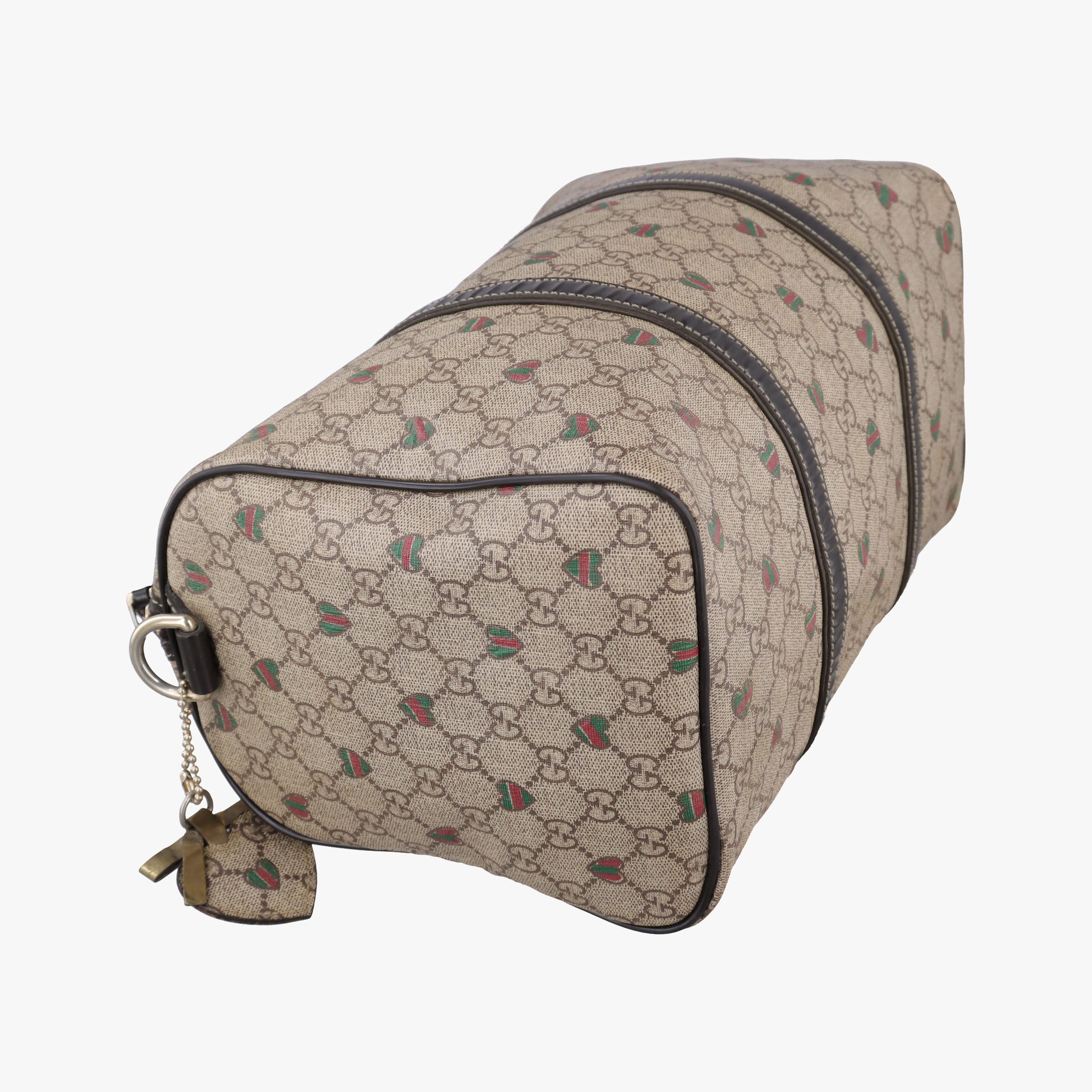 Vintage Gucci GG plus Joy heart print beige×Multicolour PVC coated canvas×Leather 193603 handbag | stylenewstar