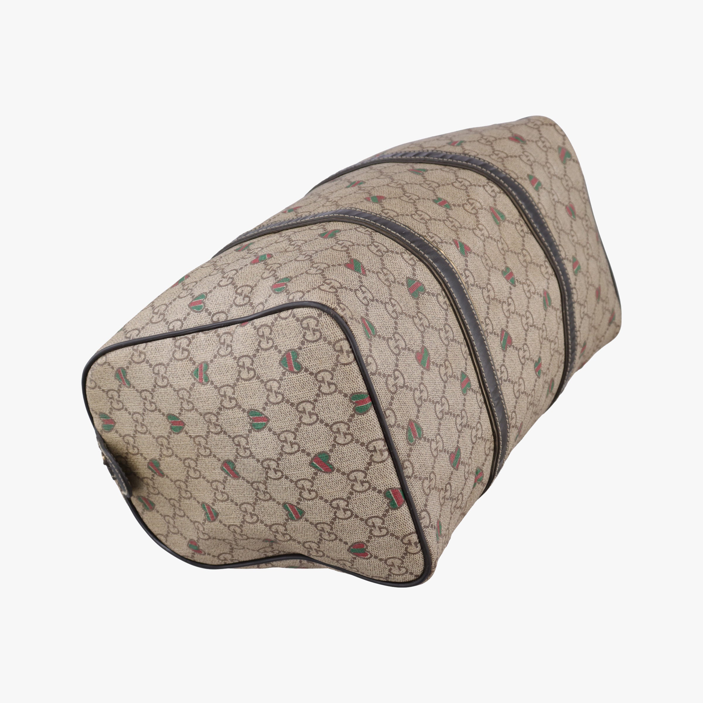 Vintage Gucci GG plus Joy heart print beige×Multicolour PVC coated canvas×Leather 193603 handbag | stylenewstar