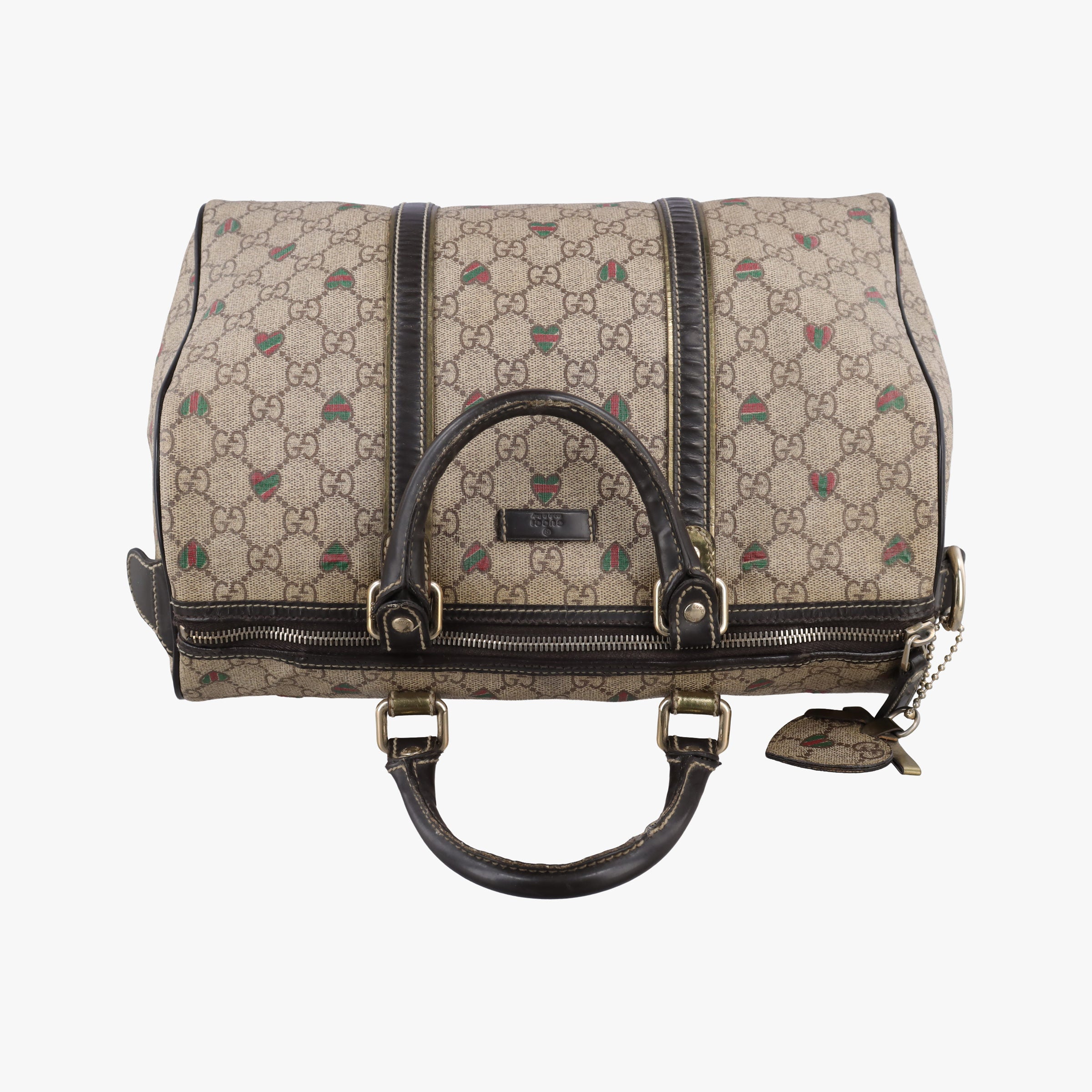Vintage Gucci GG plus Joy heart print beige×Multicolour PVC coated canvas×Leather 193603 handbag | stylenewstar